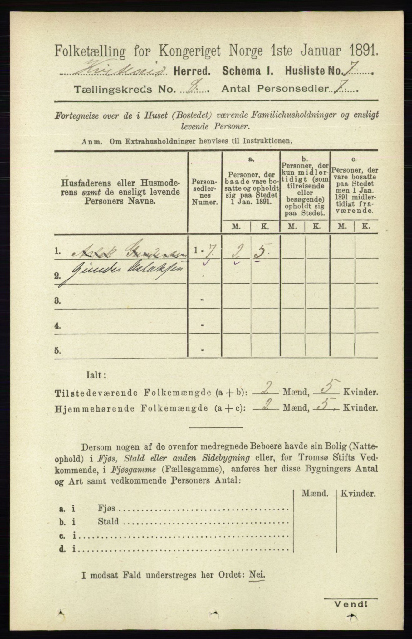 RA, 1891 census for 0829 Kviteseid, 1891, p. 1555