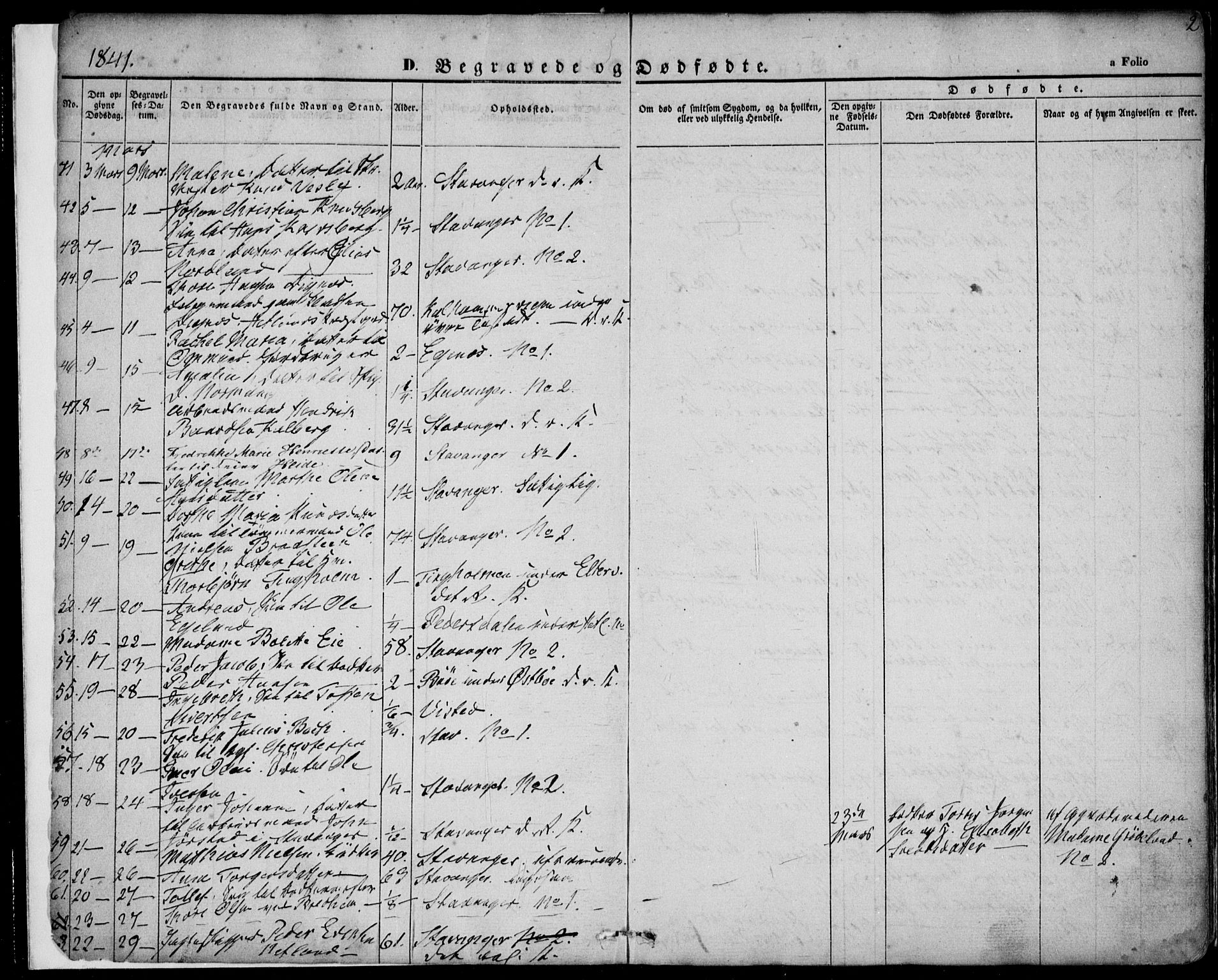 Domkirken sokneprestkontor, SAST/A-101812/001/30/30BA/L0014: Parish register (official) no. A 13, 1841-1851, p. 2