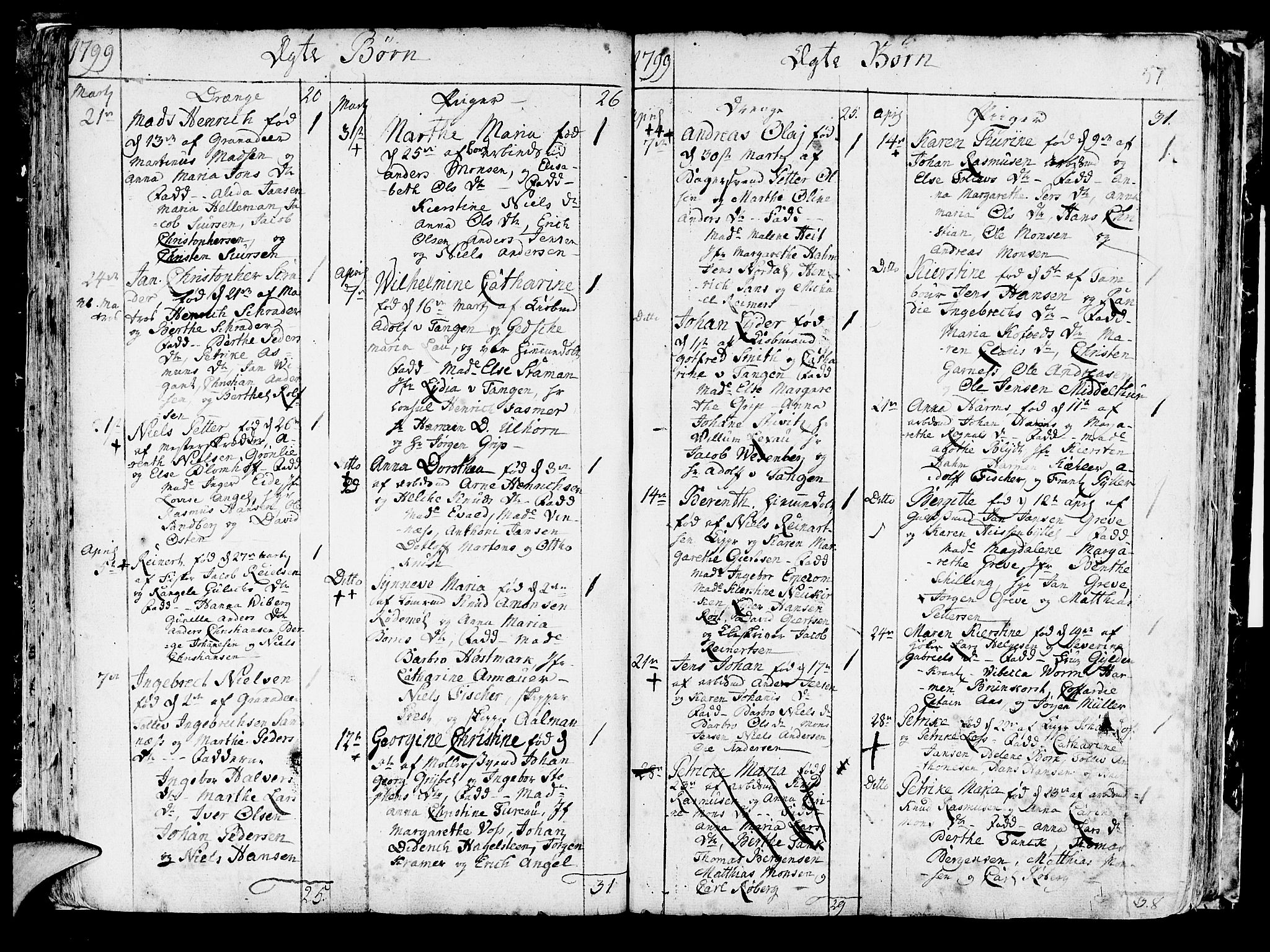 Korskirken sokneprestembete, AV/SAB-A-76101/H/Haa/L0006: Parish register (official) no. A 6, 1790-1820, p. 57