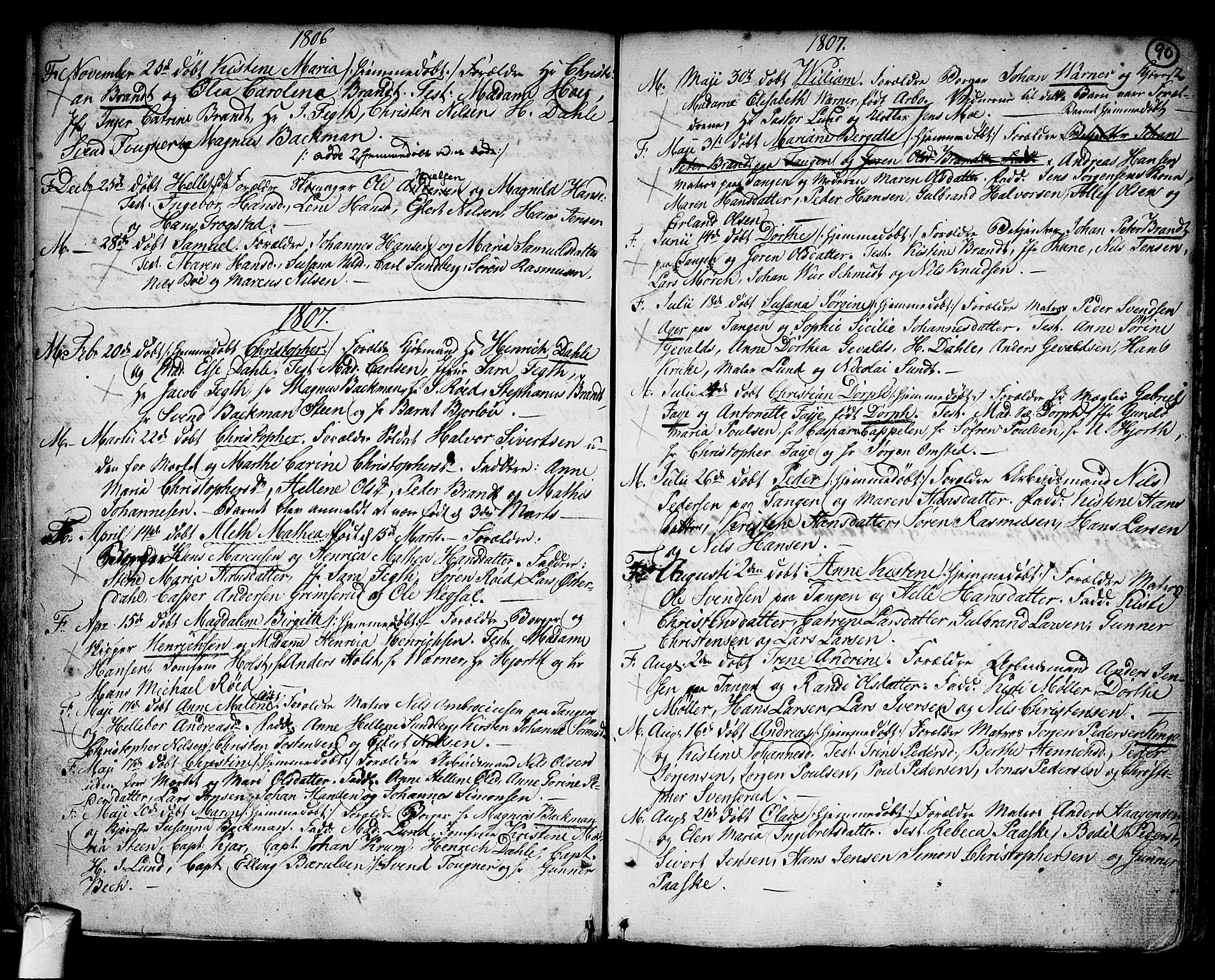 Strømsø kirkebøker, SAKO/A-246/F/Fb/L0002: Parish register (official) no. II 2, 1739-1814, p. 90