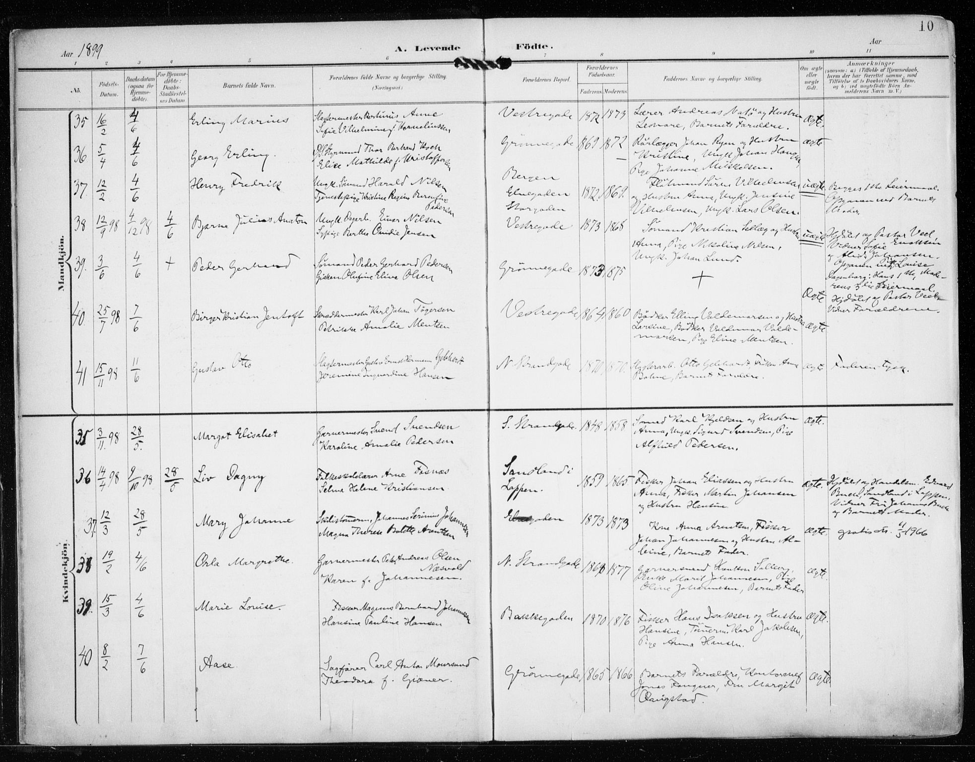Tromsø sokneprestkontor/stiftsprosti/domprosti, AV/SATØ-S-1343/G/Ga/L0016kirke: Parish register (official) no. 16, 1899-1906, p. 10