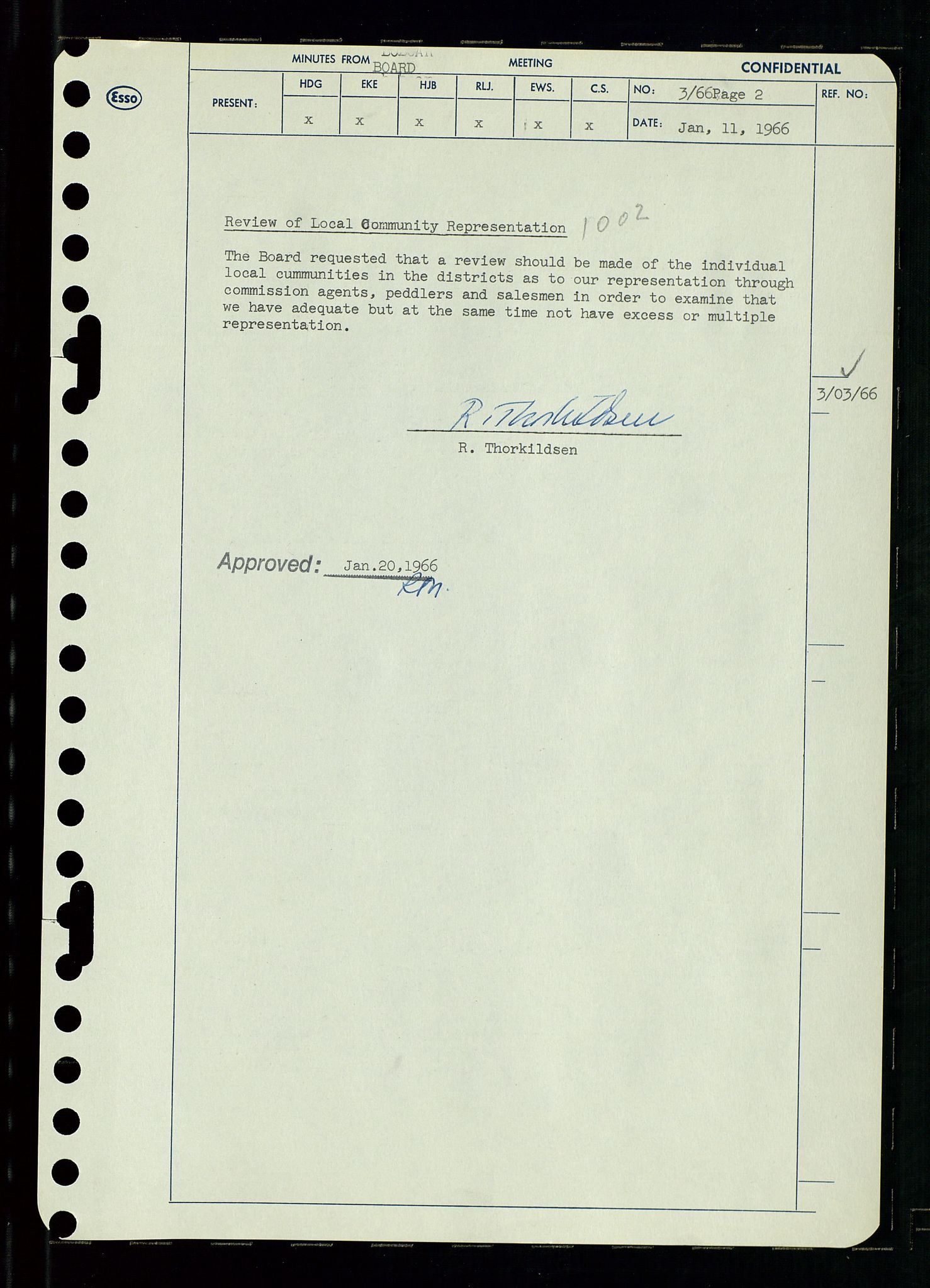 Pa 0982 - Esso Norge A/S, AV/SAST-A-100448/A/Aa/L0002/0002: Den administrerende direksjon Board minutes (styrereferater) / Den administrerende direksjon Board minutes (styrereferater), 1966, p. 8