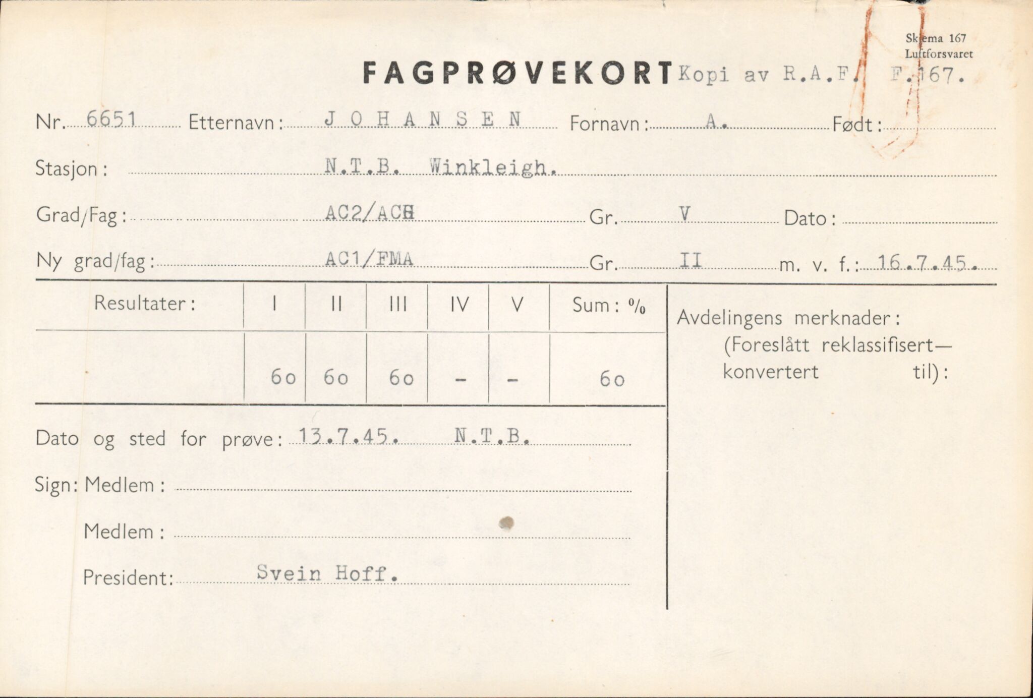 Forsvaret, Forsvarets overkommando/Luftforsvarsstaben, RA/RAFA-4079/P/Pa/L0024: Personellpapirer, 1910, p. 406