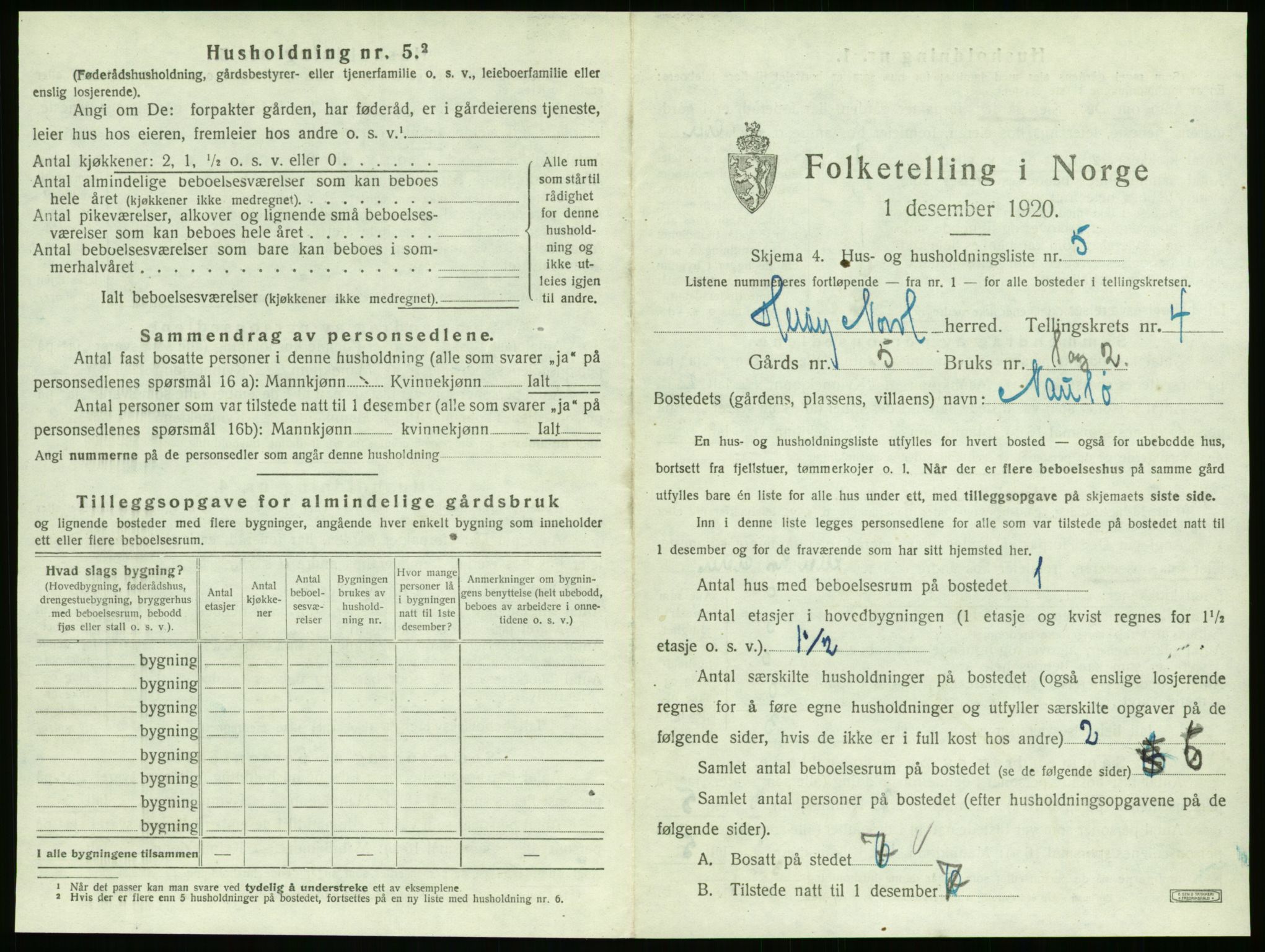 SAT, 1920 census for Herøy, 1920, p. 308