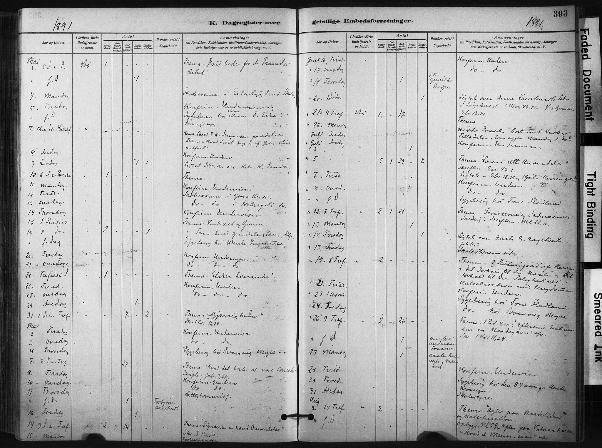 Bø kirkebøker, AV/SAKO-A-257/F/Fa/L0010: Parish register (official) no. 10, 1880-1892, p. 393