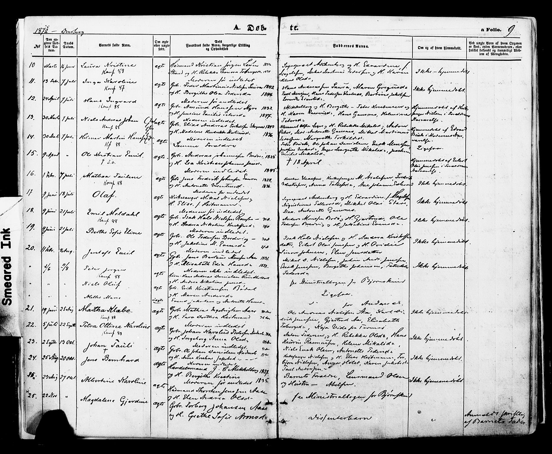 Ministerialprotokoller, klokkerbøker og fødselsregistre - Nordland, SAT/A-1459/897/L1397: Parish register (official) no. 897A05 /1, 1867-1880, p. 9