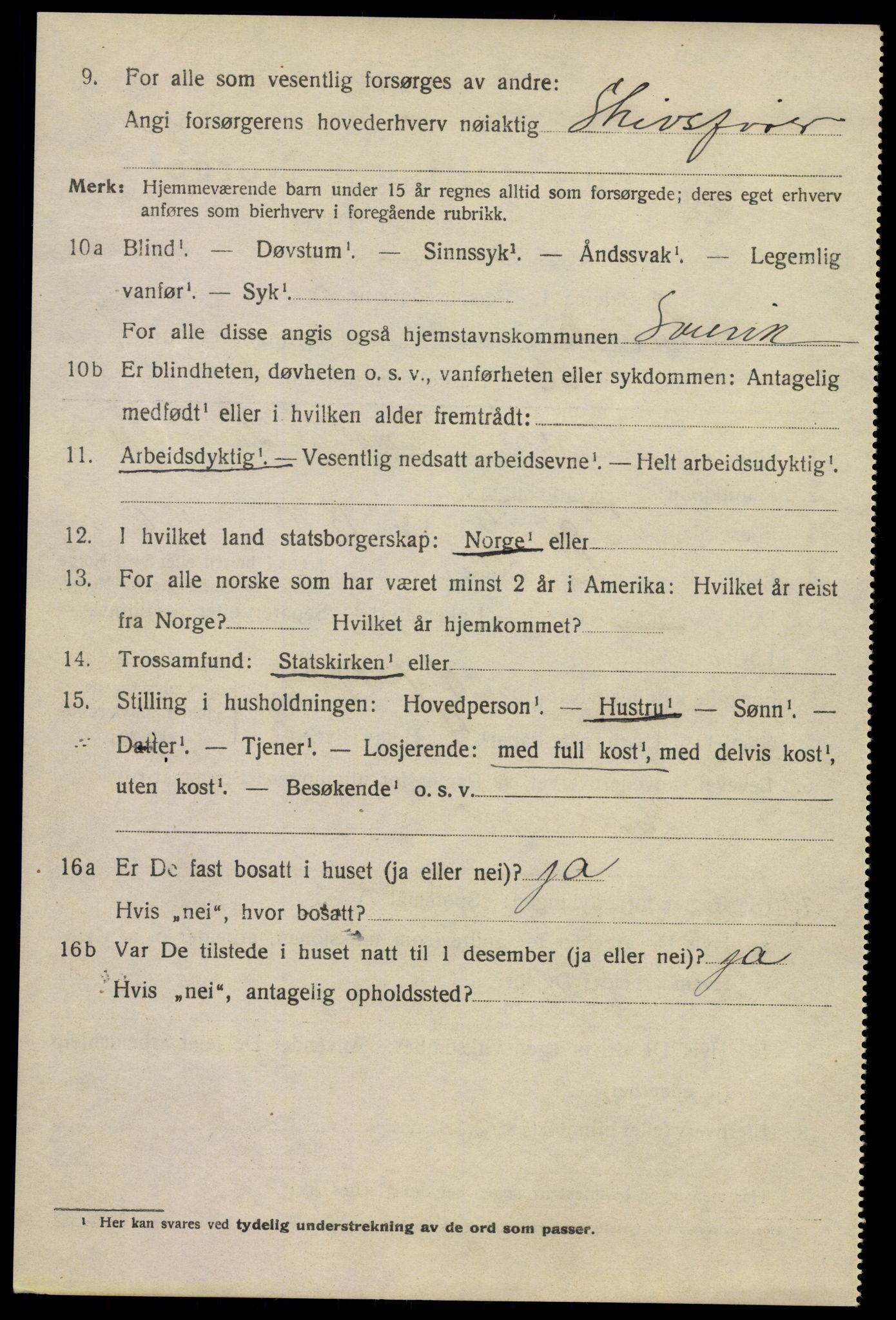 SAKO, 1920 census for Svelvik, 1920, p. 1696
