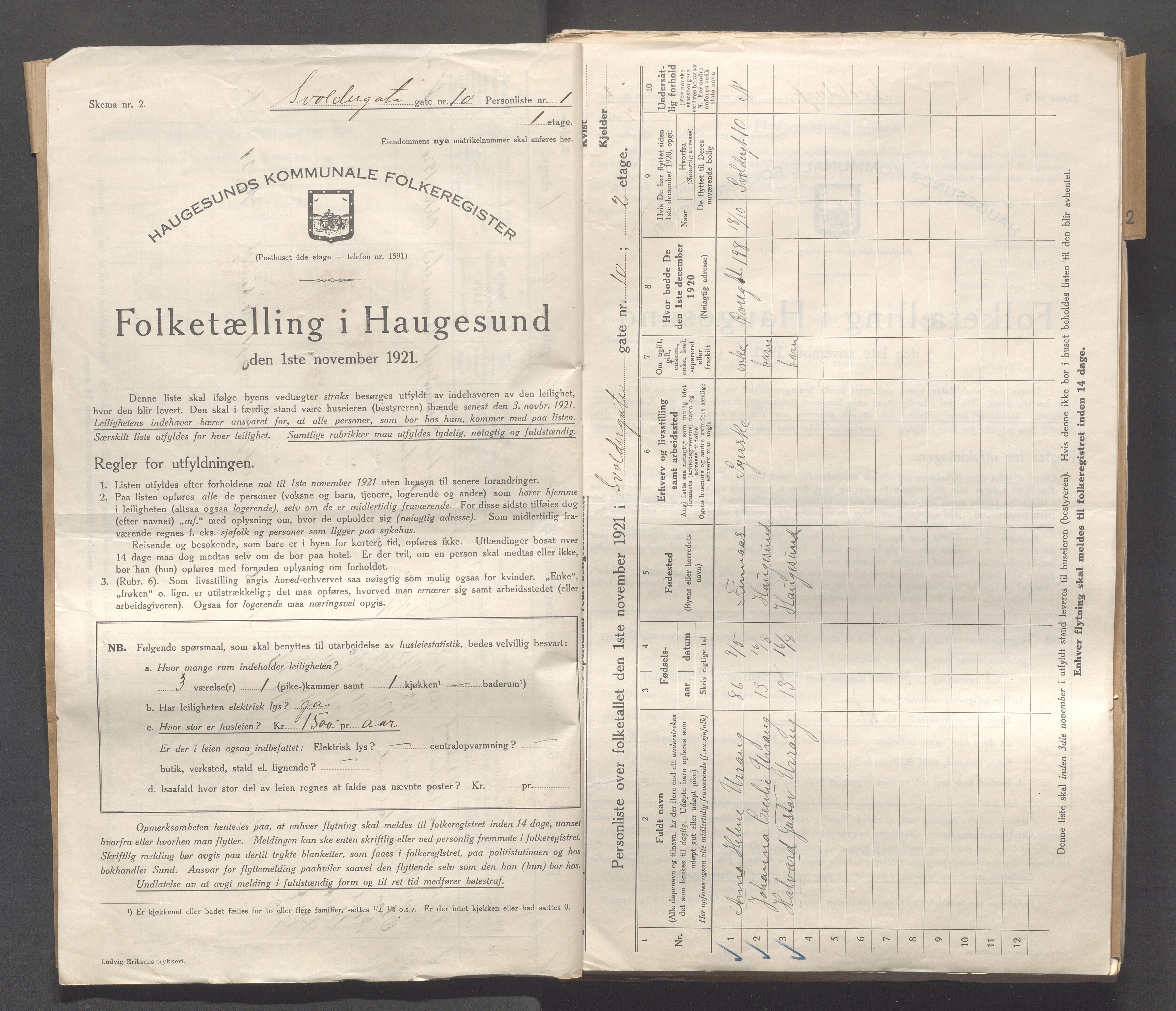 IKAR, Local census 1.11.1921 for Haugesund, 1921, p. 4981