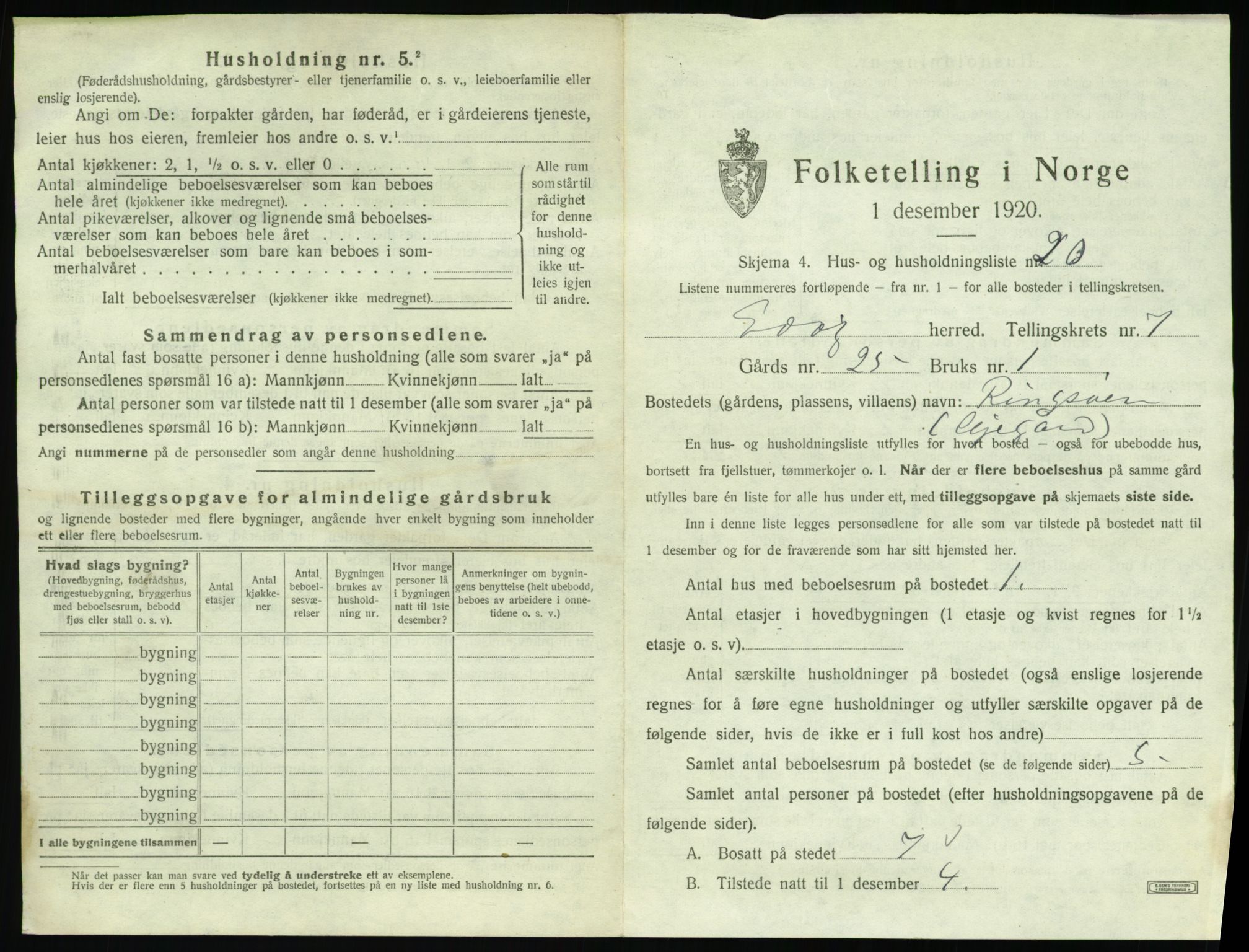 SAT, 1920 census for Edøy, 1920, p. 364