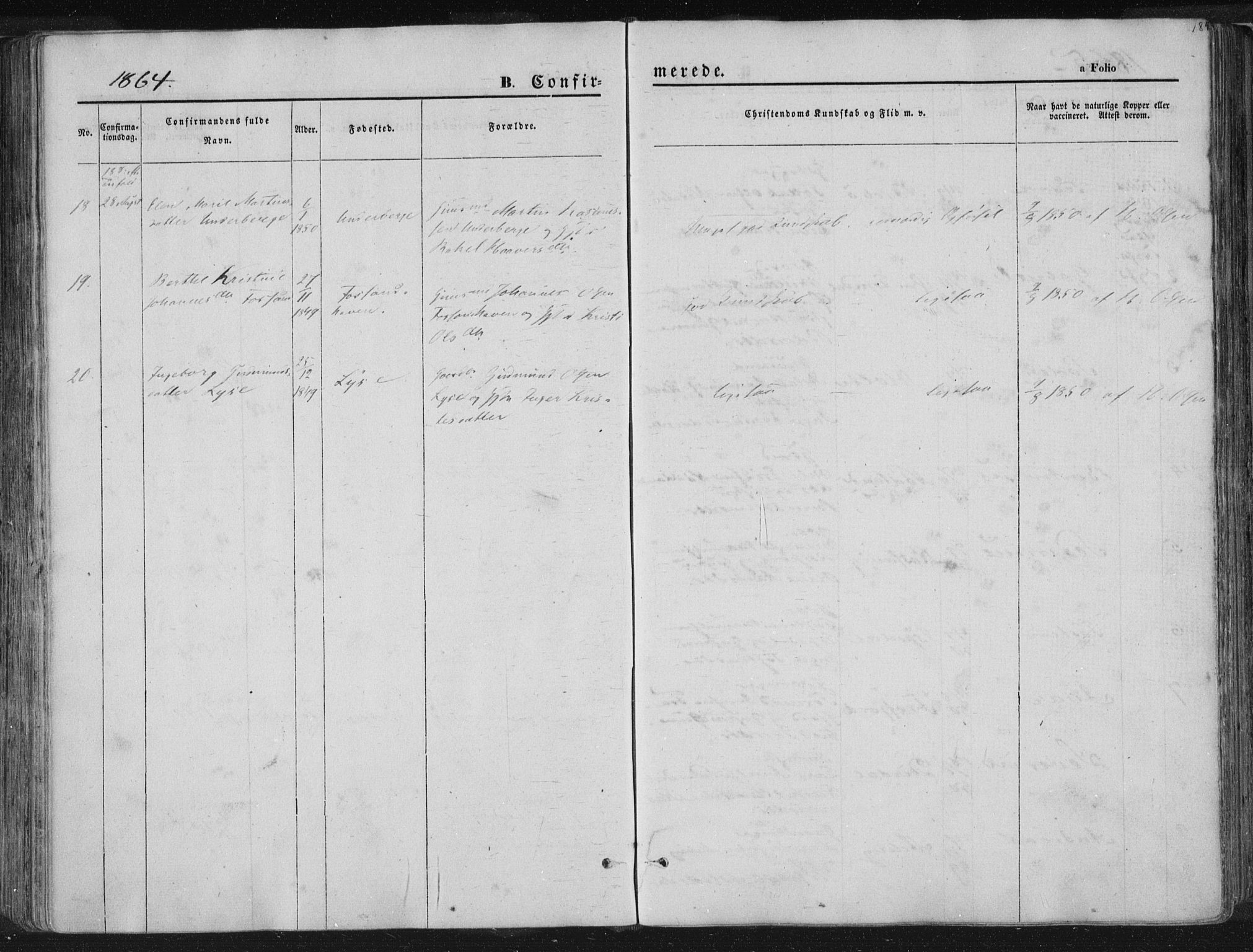 Høgsfjord sokneprestkontor, AV/SAST-A-101624/H/Ha/Haa/L0001: Parish register (official) no. A 1, 1854-1875, p. 184