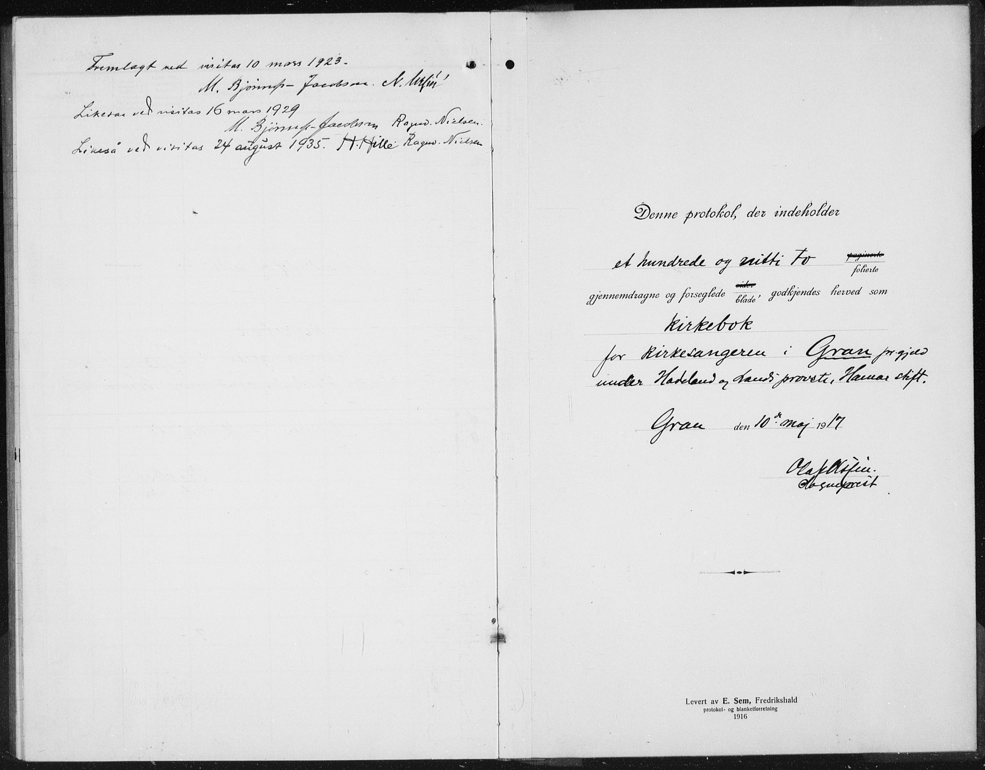 Gran prestekontor, SAH/PREST-112/H/Ha/Hab/L0008: Parish register (copy) no. 8, 1917-1935