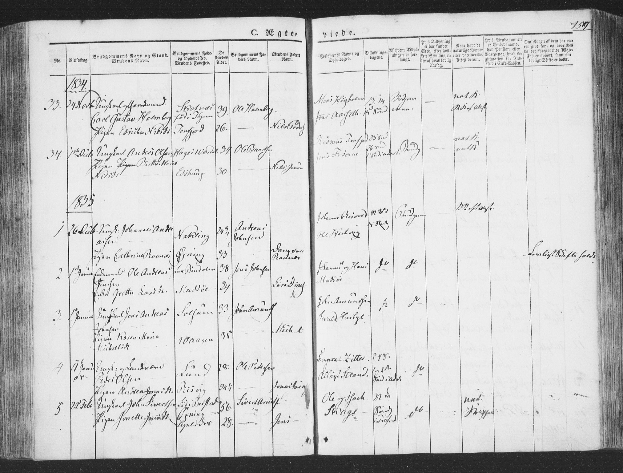 Ministerialprotokoller, klokkerbøker og fødselsregistre - Nord-Trøndelag, SAT/A-1458/780/L0639: Parish register (official) no. 780A04, 1830-1844, p. 157