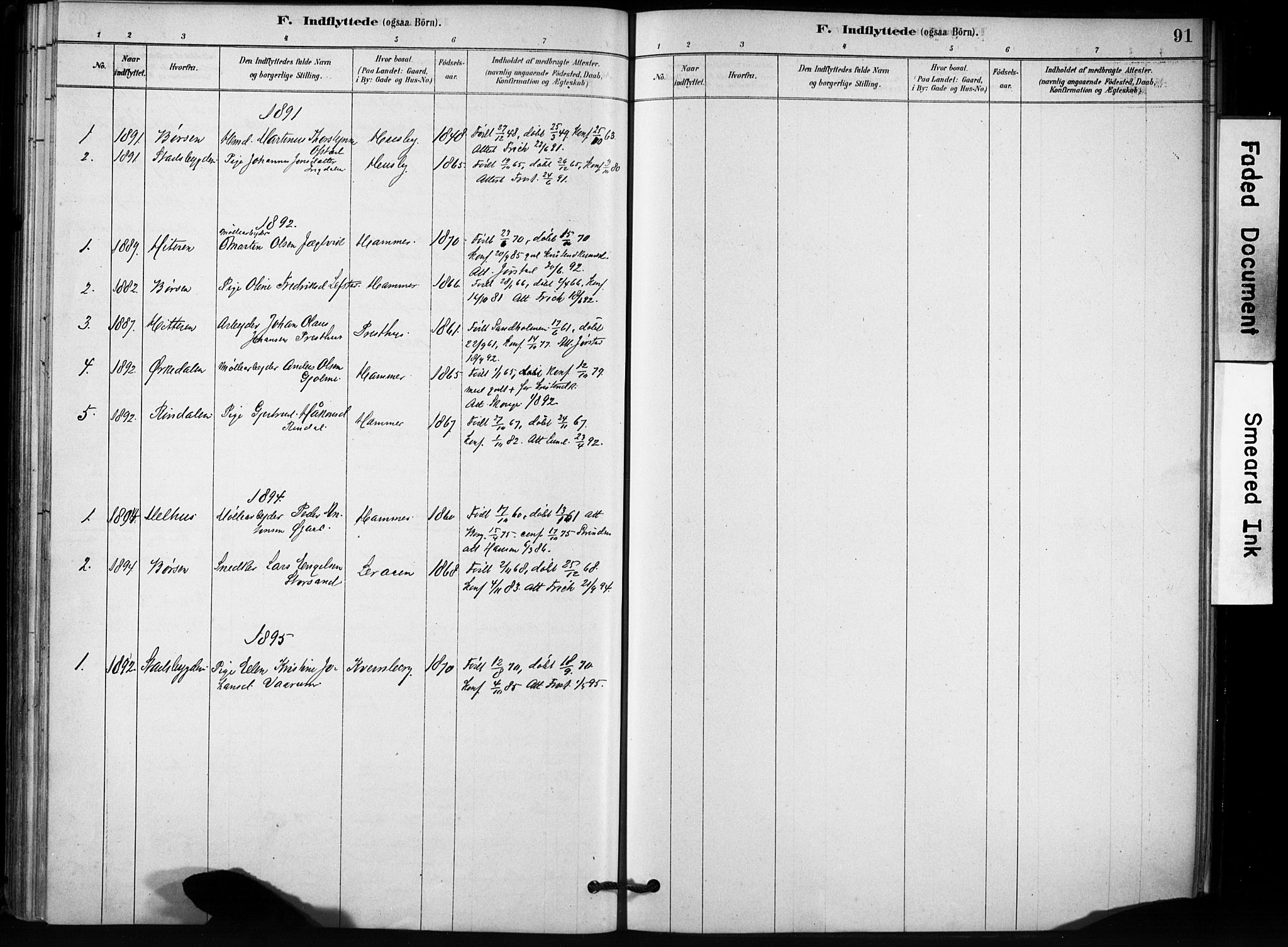 Ministerialprotokoller, klokkerbøker og fødselsregistre - Sør-Trøndelag, SAT/A-1456/666/L0786: Parish register (official) no. 666A04, 1878-1895, p. 91