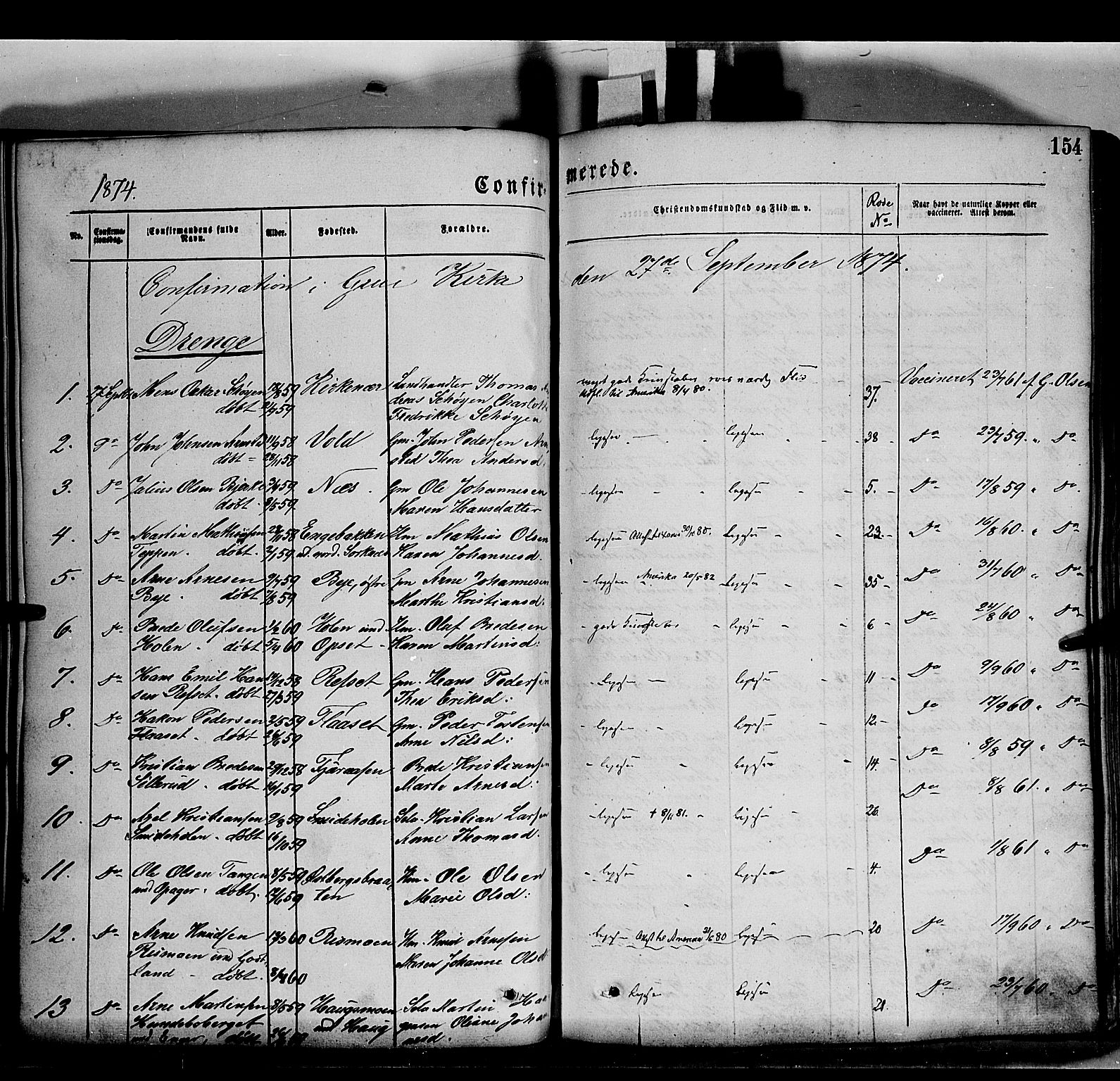 Grue prestekontor, SAH/PREST-036/H/Ha/Haa/L0011: Parish register (official) no. 11, 1873-1880, p. 154
