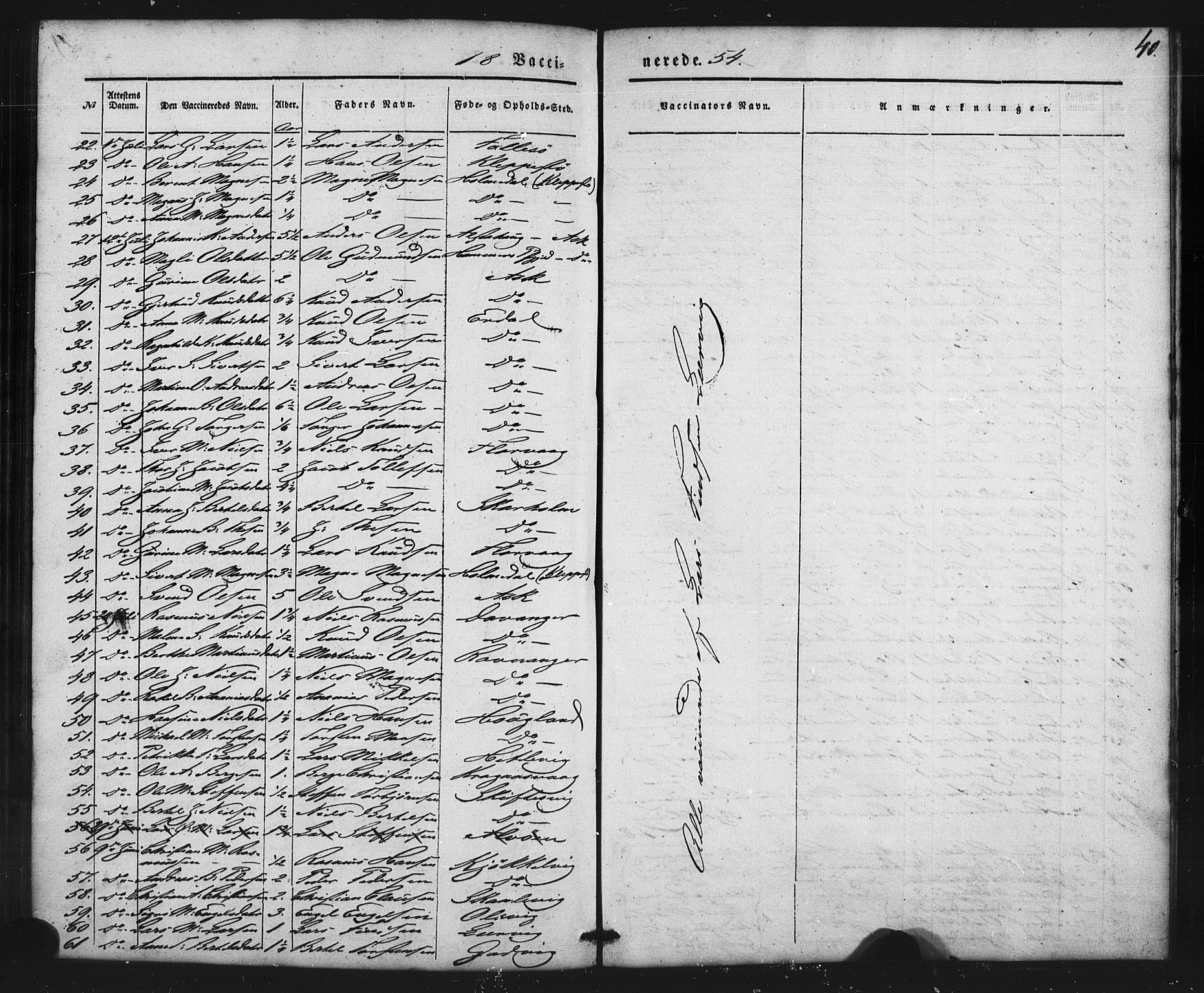 Askøy Sokneprestembete, SAB/A-74101/H/Ha/Haa/Haaa/L0011: Parish register (official) no. A 11, 1846-1856, p. 40