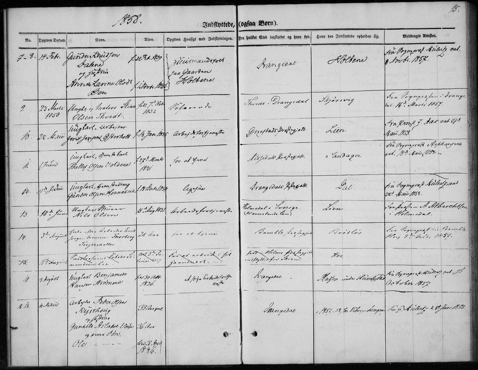 Sannidal kirkebøker, SAKO/A-296/F/Fa/L0013: Parish register (official) no. 13, 1854-1873, p. 15