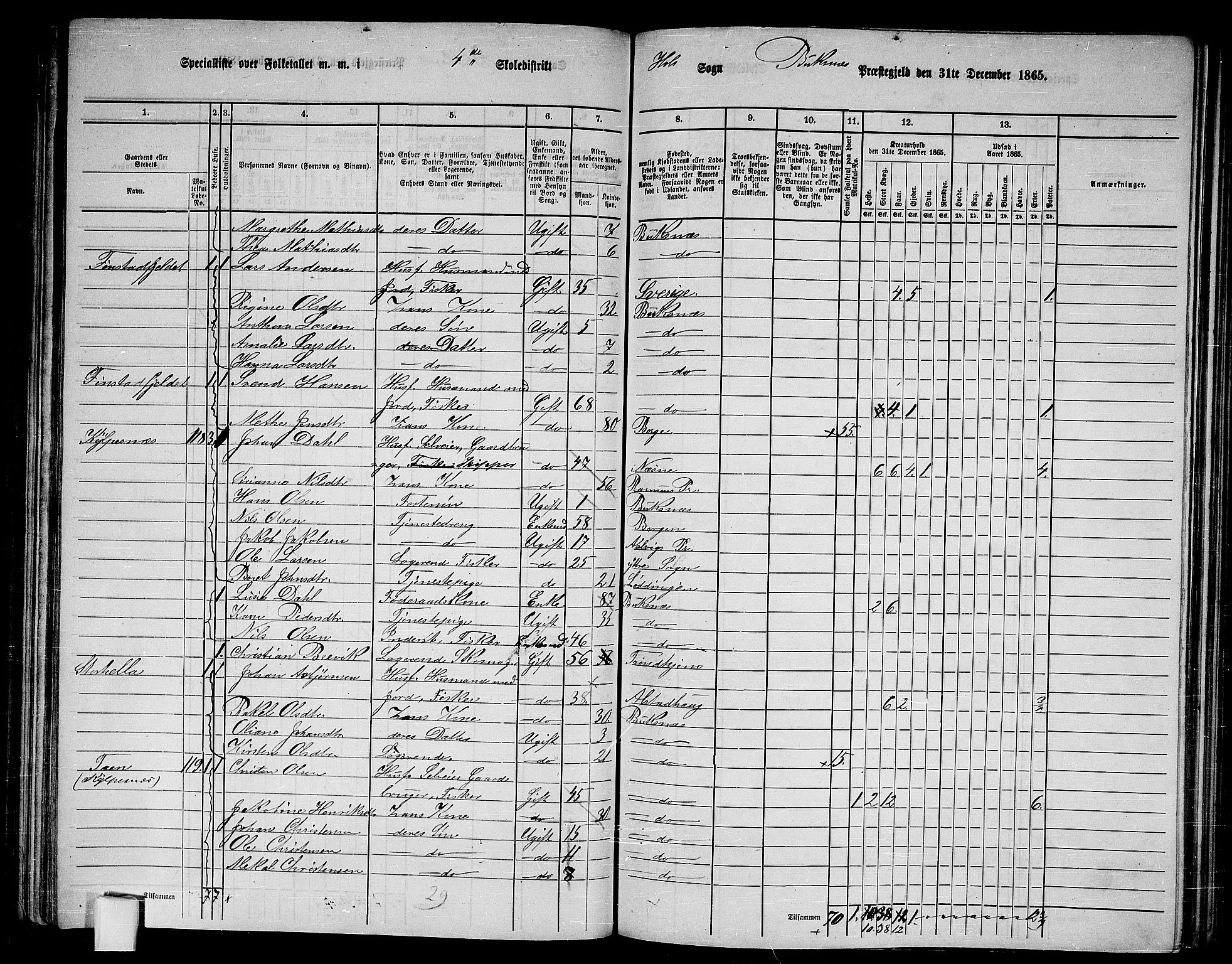 RA, 1865 census for Buksnes, 1865, p. 101