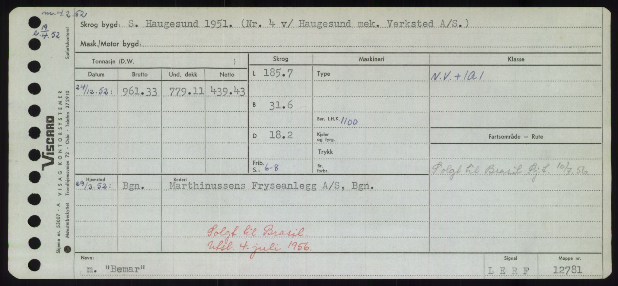 Sjøfartsdirektoratet med forløpere, Skipsmålingen, AV/RA-S-1627/H/Hd/L0003: Fartøy, B-Bev, p. 583