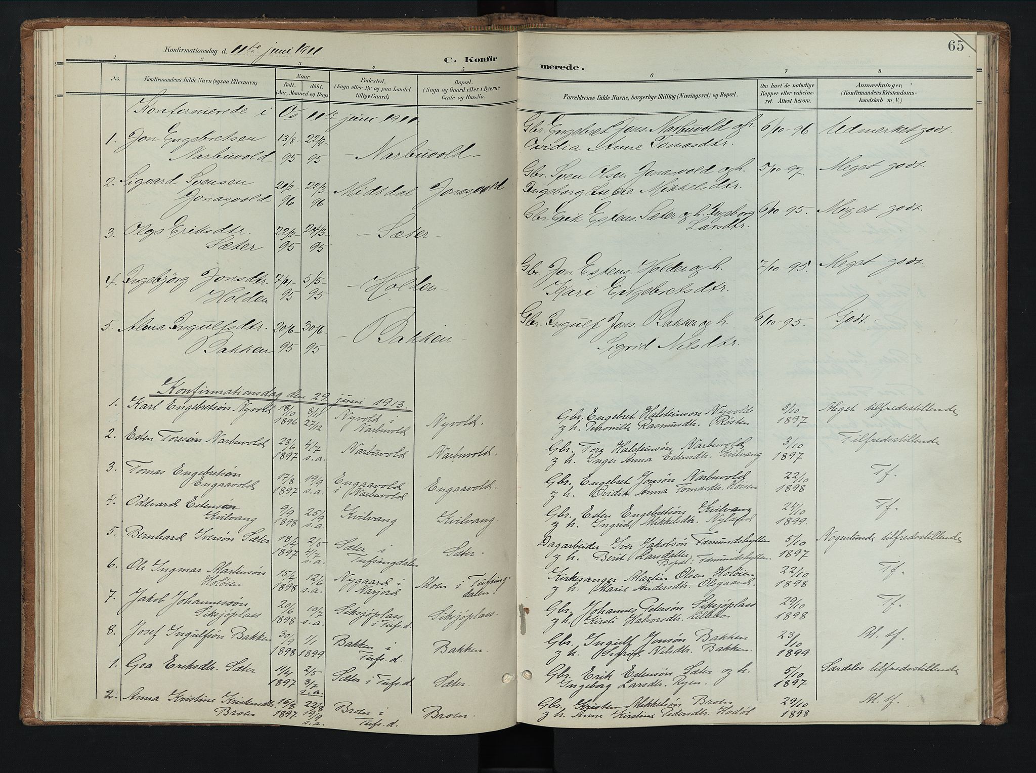 Tolga prestekontor, SAH/PREST-062/K/L0010: Parish register (official) no. 10, 1901-1915, p. 65