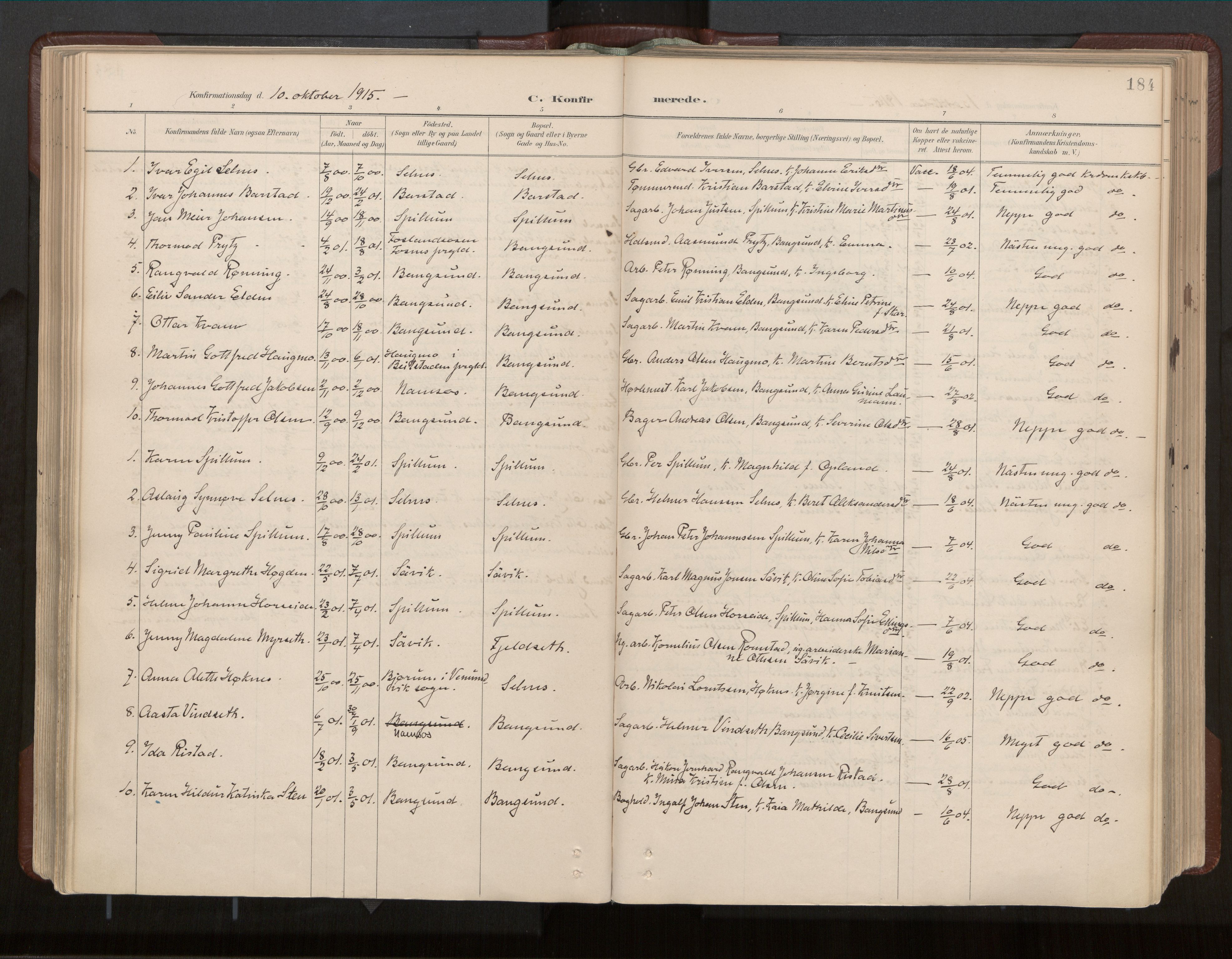 Ministerialprotokoller, klokkerbøker og fødselsregistre - Nord-Trøndelag, AV/SAT-A-1458/770/L0589: Parish register (official) no. 770A03, 1887-1929, p. 184