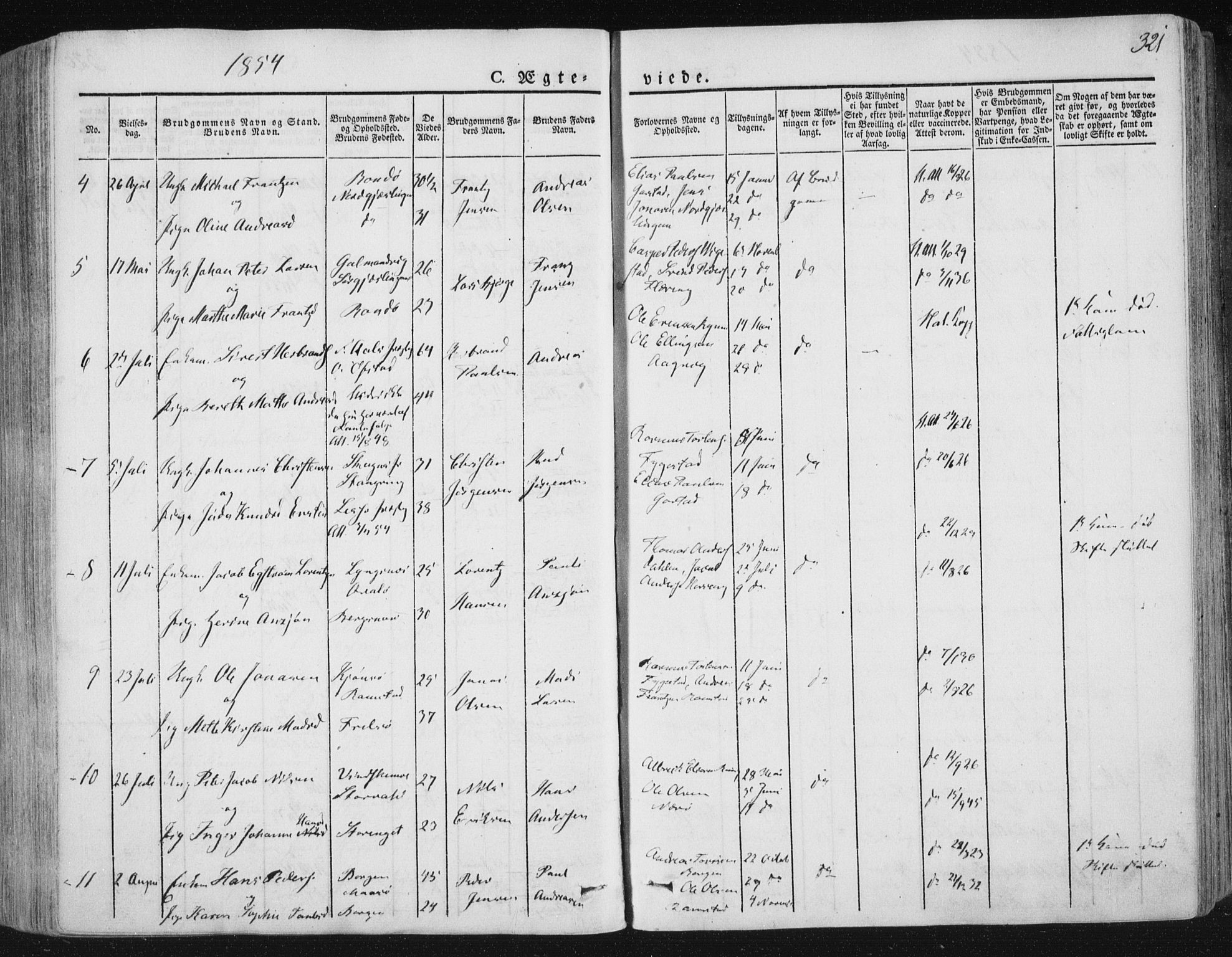 Ministerialprotokoller, klokkerbøker og fødselsregistre - Nord-Trøndelag, AV/SAT-A-1458/784/L0669: Parish register (official) no. 784A04, 1829-1859, p. 321