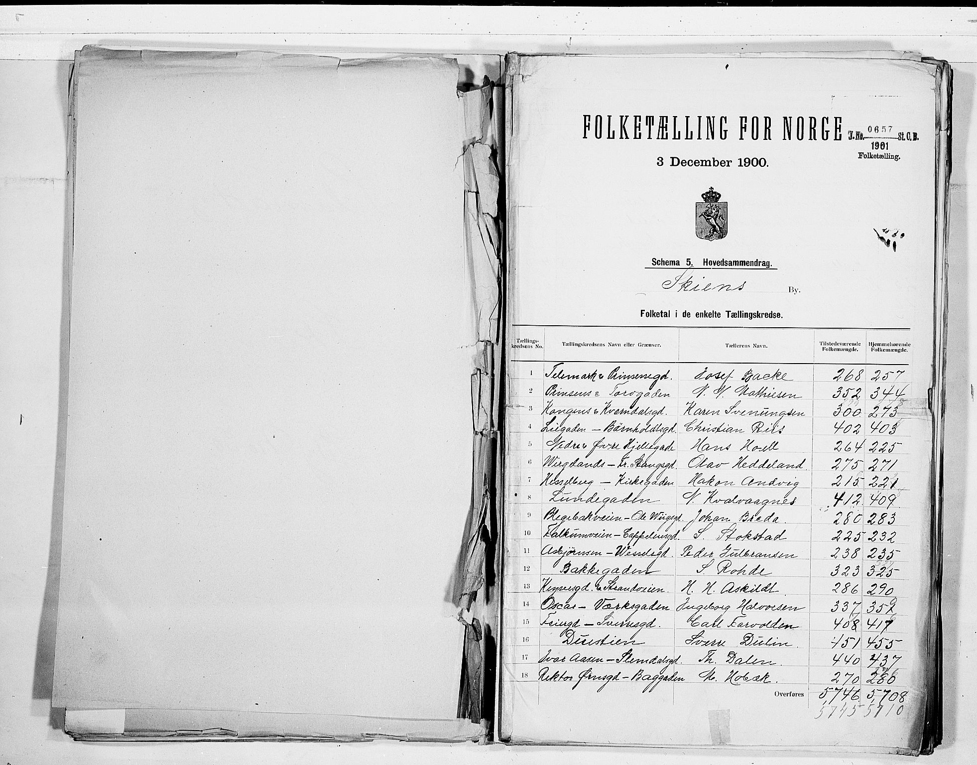 SAKO, 1900 census for Skien, 1900, p. 2