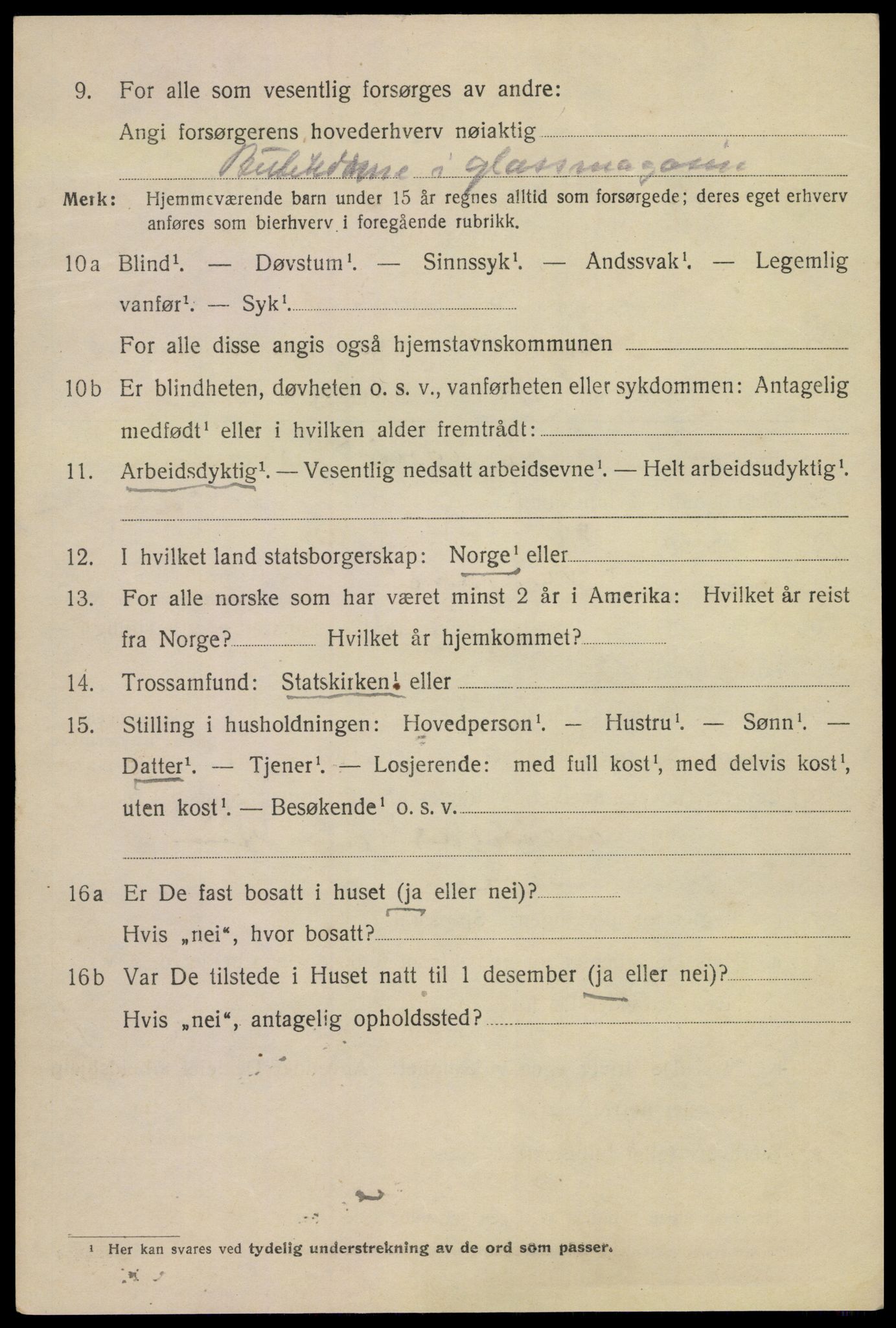 SAKO, 1920 census for Kragerø, 1920, p. 5580