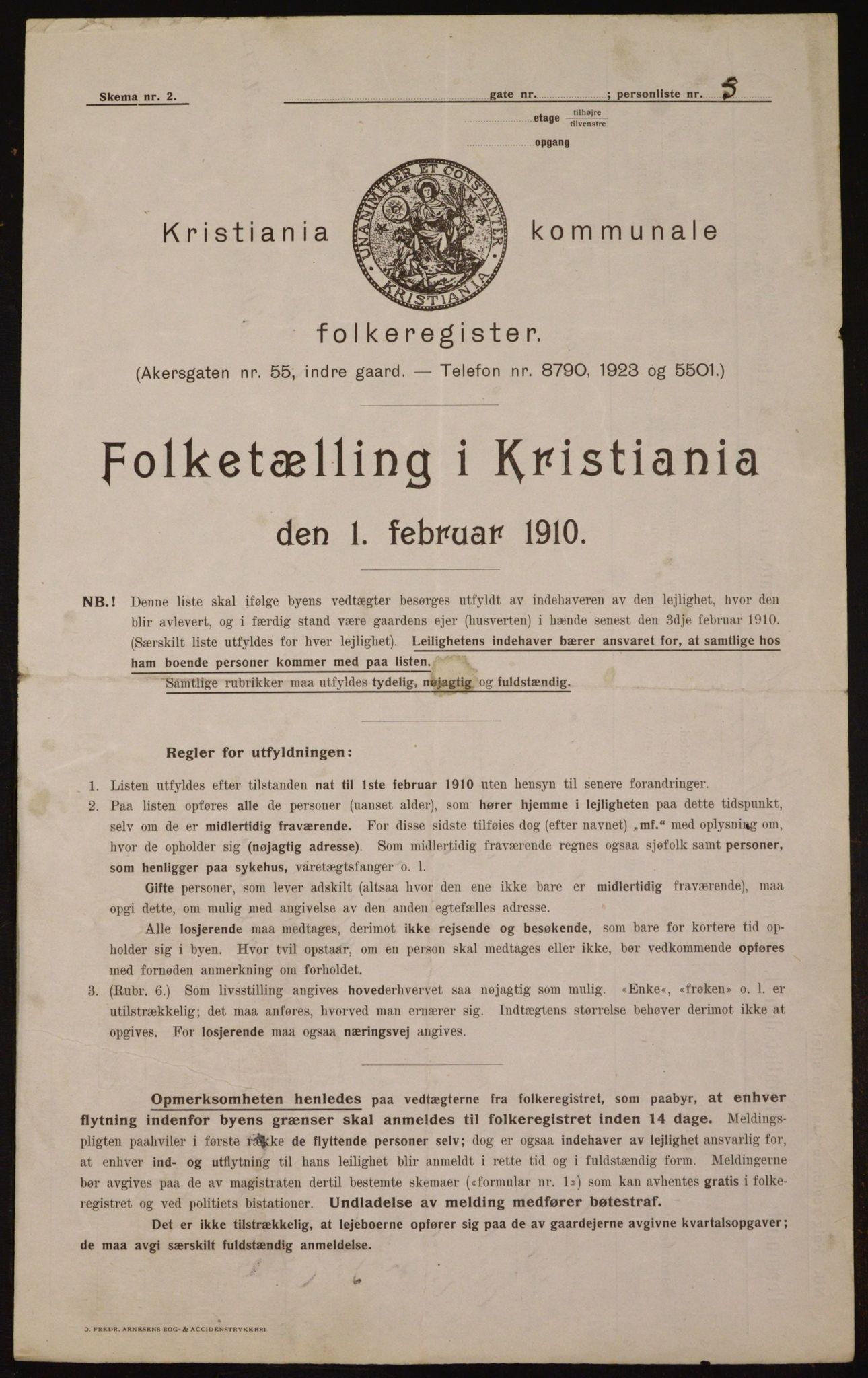 OBA, Municipal Census 1910 for Kristiania, 1910, p. 46357