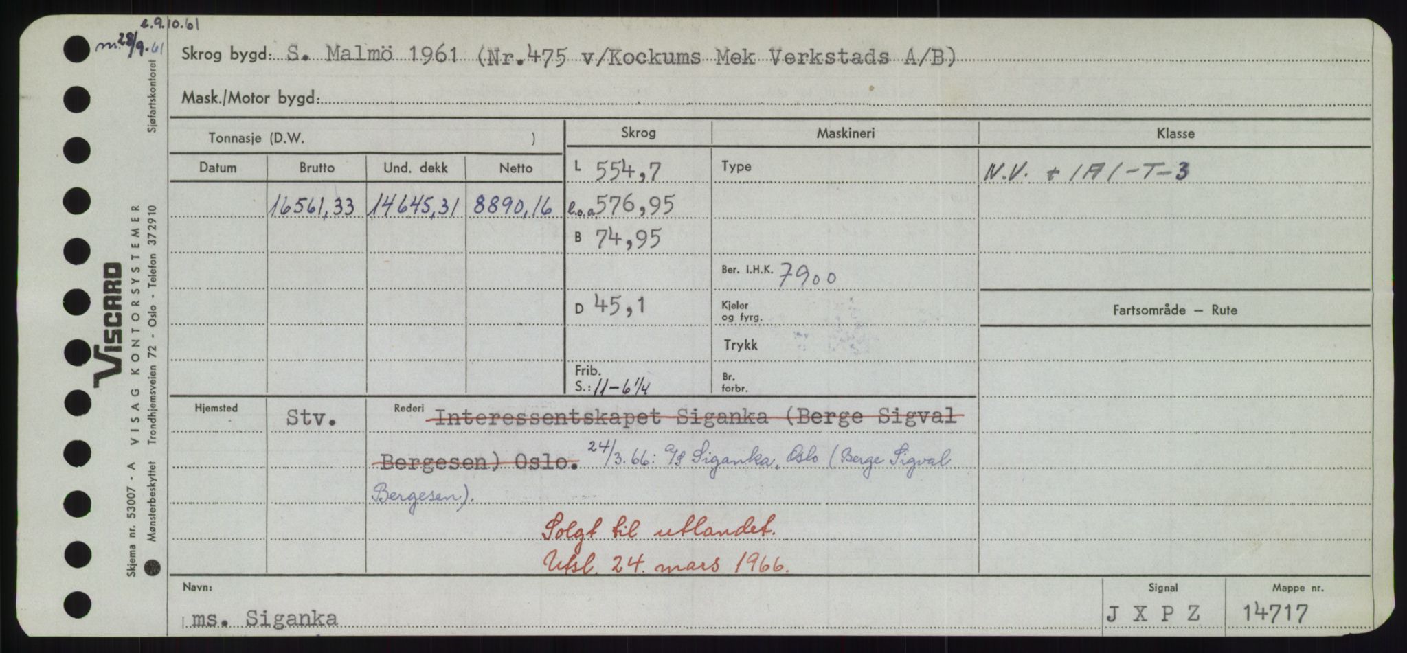 Sjøfartsdirektoratet med forløpere, Skipsmålingen, RA/S-1627/H/Hd/L0033: Fartøy, Sevi-Sjø, p. 47