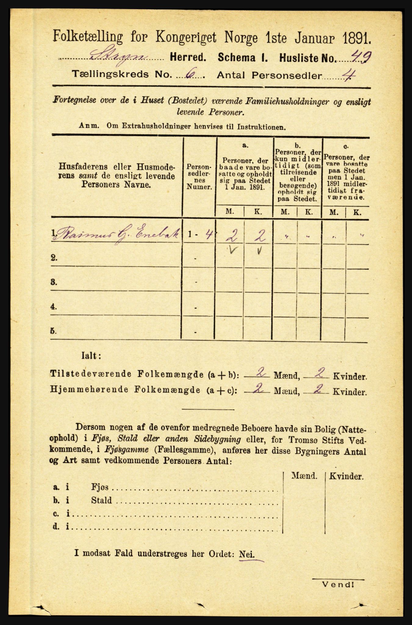 RA, 1891 census for 1448 Stryn, 1891, p. 2379