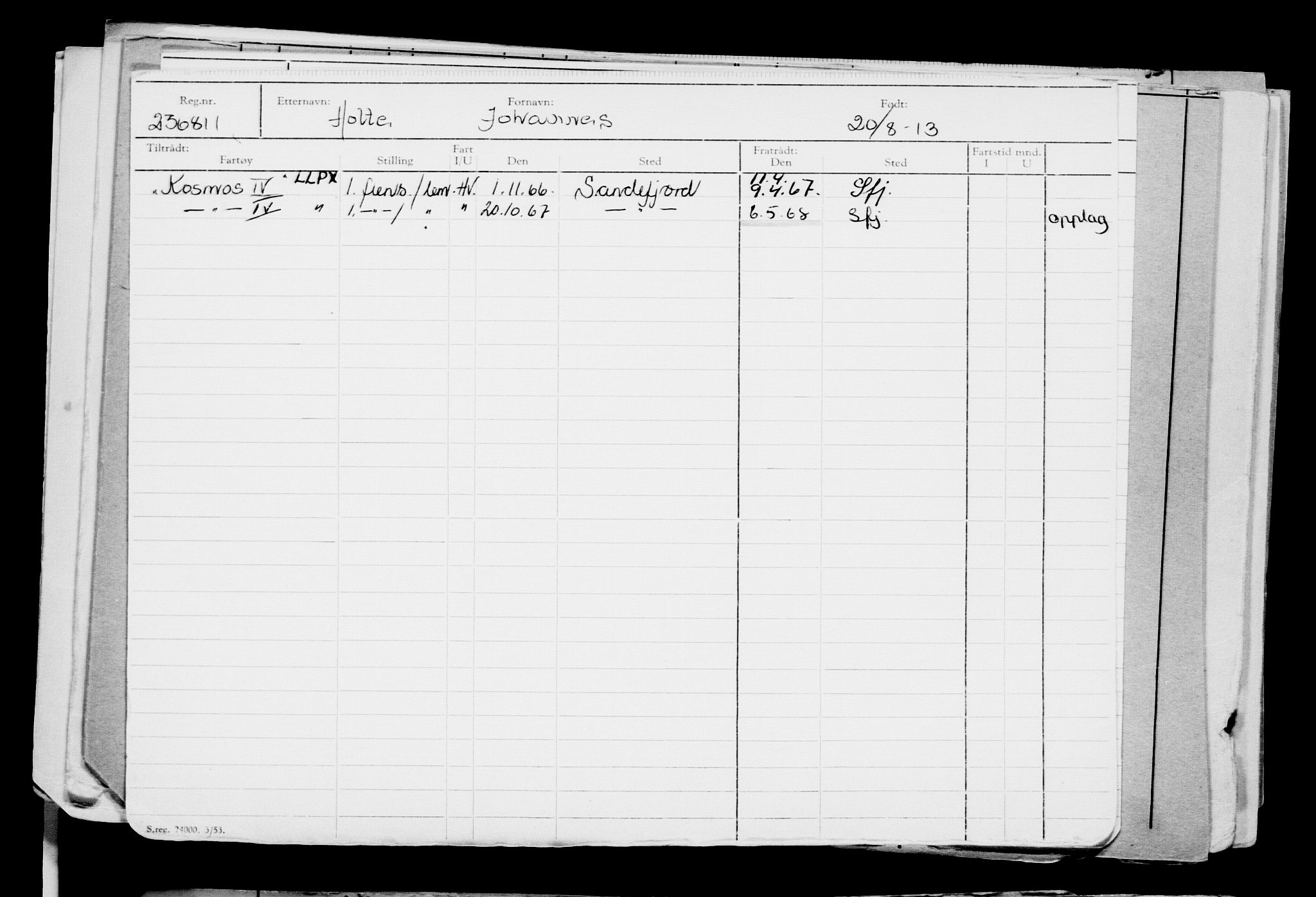 Direktoratet for sjømenn, AV/RA-S-3545/G/Gb/L0114: Hovedkort, 1913, p. 774