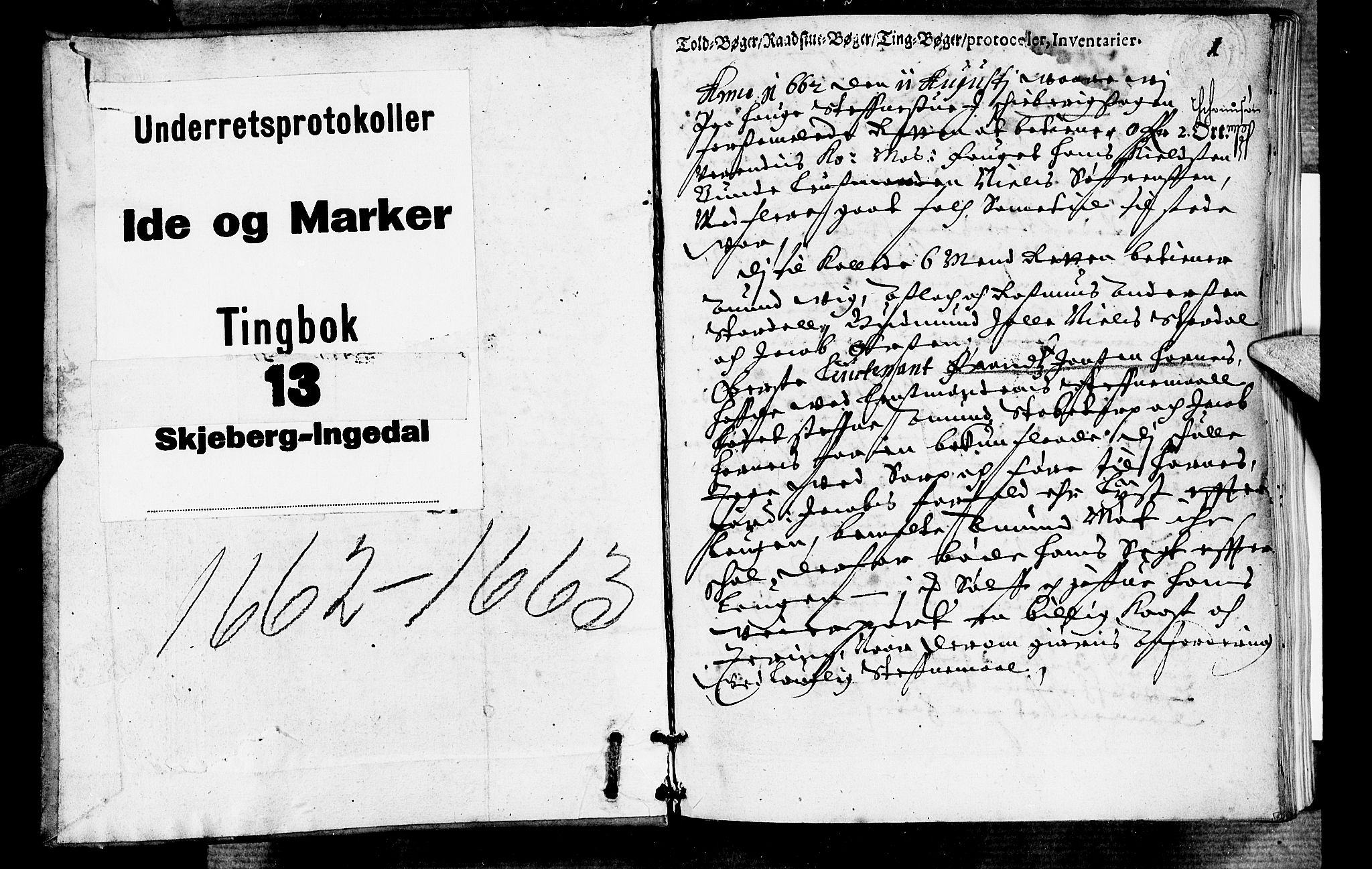Idd og Marker sorenskriveri, SAO/A-10283/F/Fb/L0002: Tingbok, 1662-1663, p. 0b-1a