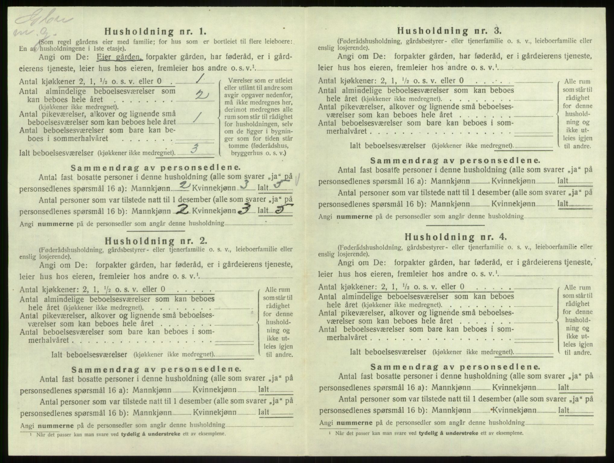 SAB, 1920 census for Fjaler, 1920, p. 1063