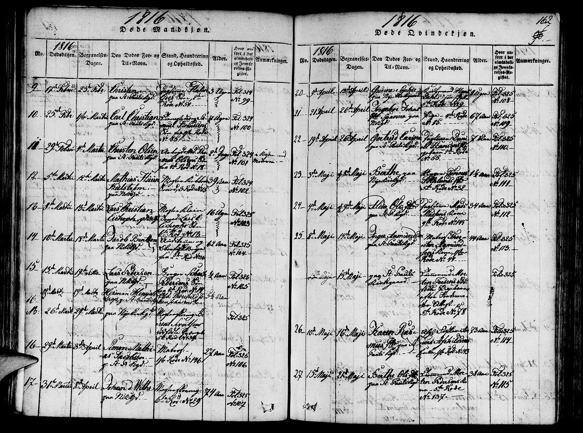 Nykirken Sokneprestembete, AV/SAB-A-77101/H/Haa/L0011: Parish register (official) no. A 11, 1816-1821, p. 162