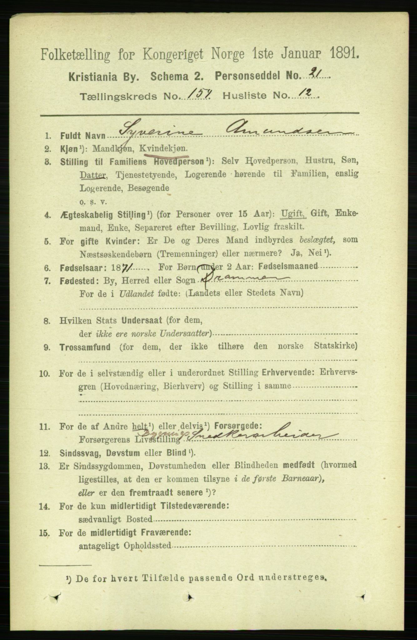 RA, 1891 census for 0301 Kristiania, 1891, p. 87798