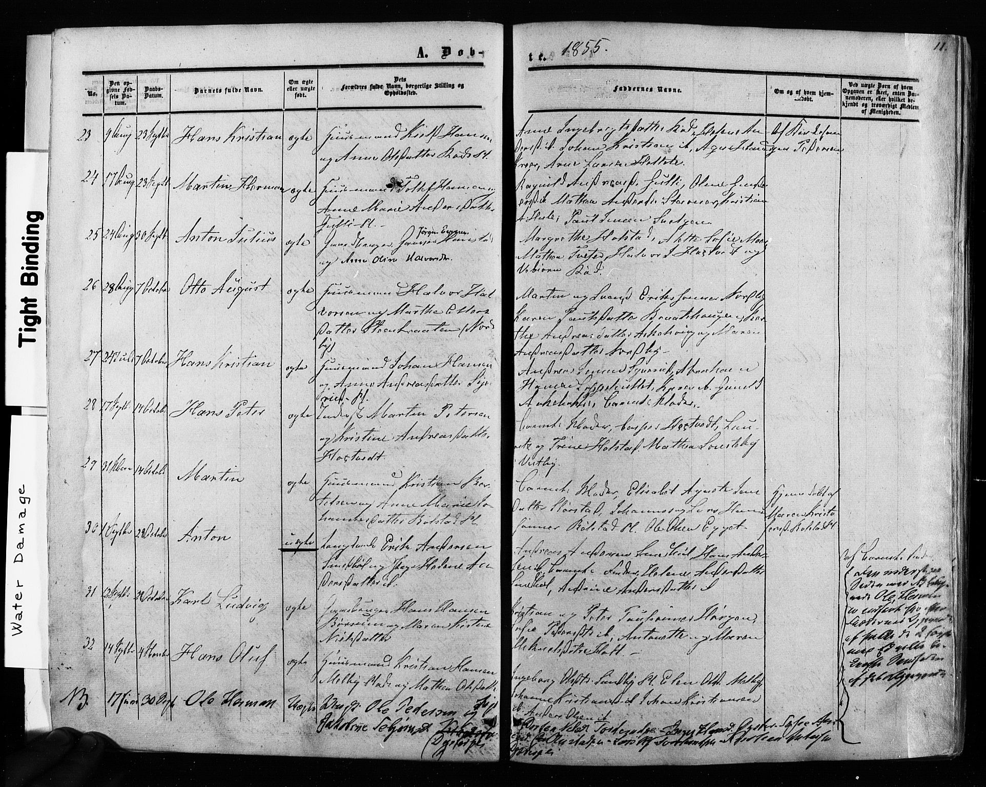 Ås prestekontor Kirkebøker, AV/SAO-A-10894/F/Fa/L0007: Parish register (official) no. I 7, 1854-1870, p. 11