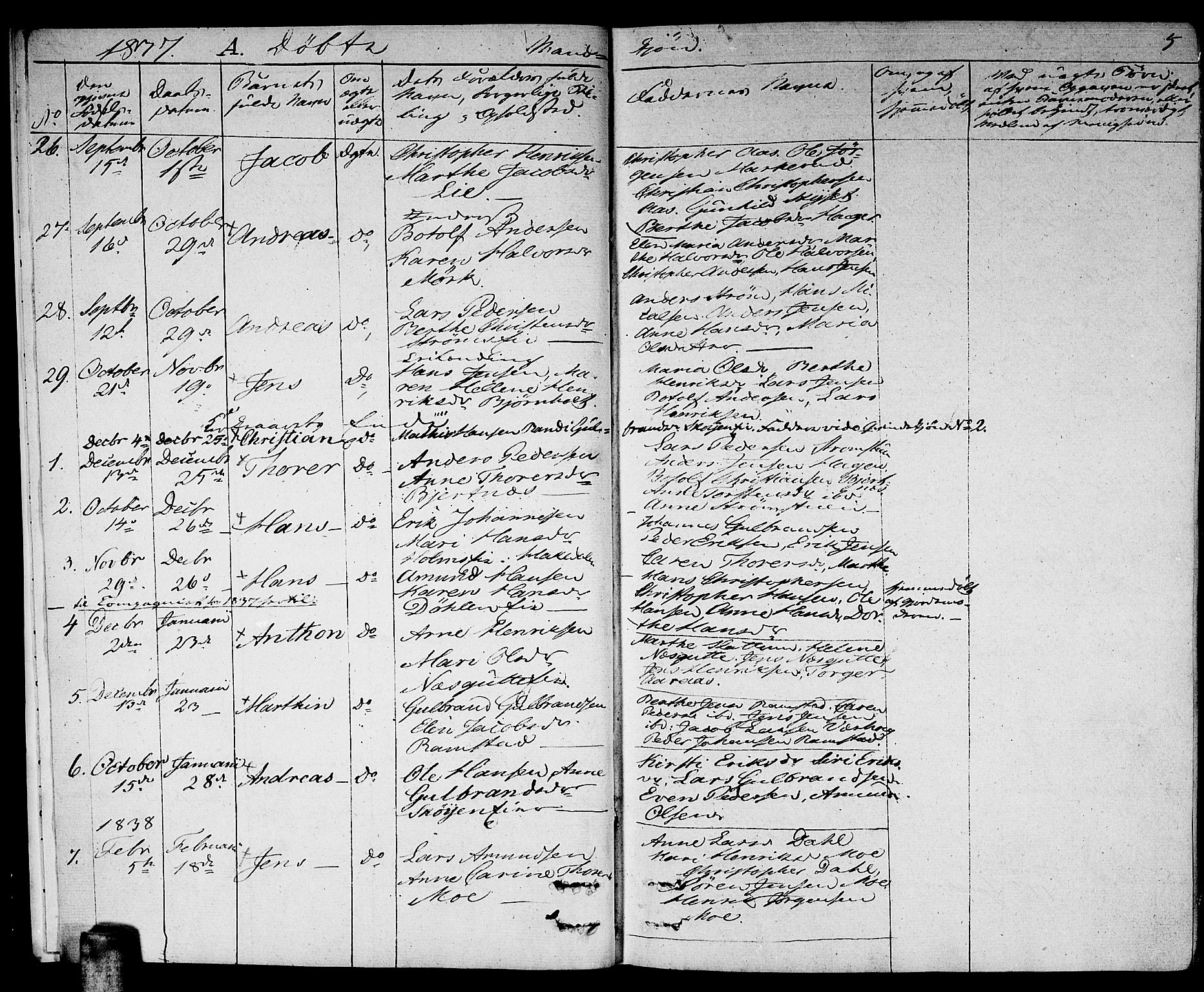 Nittedal prestekontor Kirkebøker, AV/SAO-A-10365a/F/Fa/L0004: Parish register (official) no. I 4, 1836-1849, p. 5