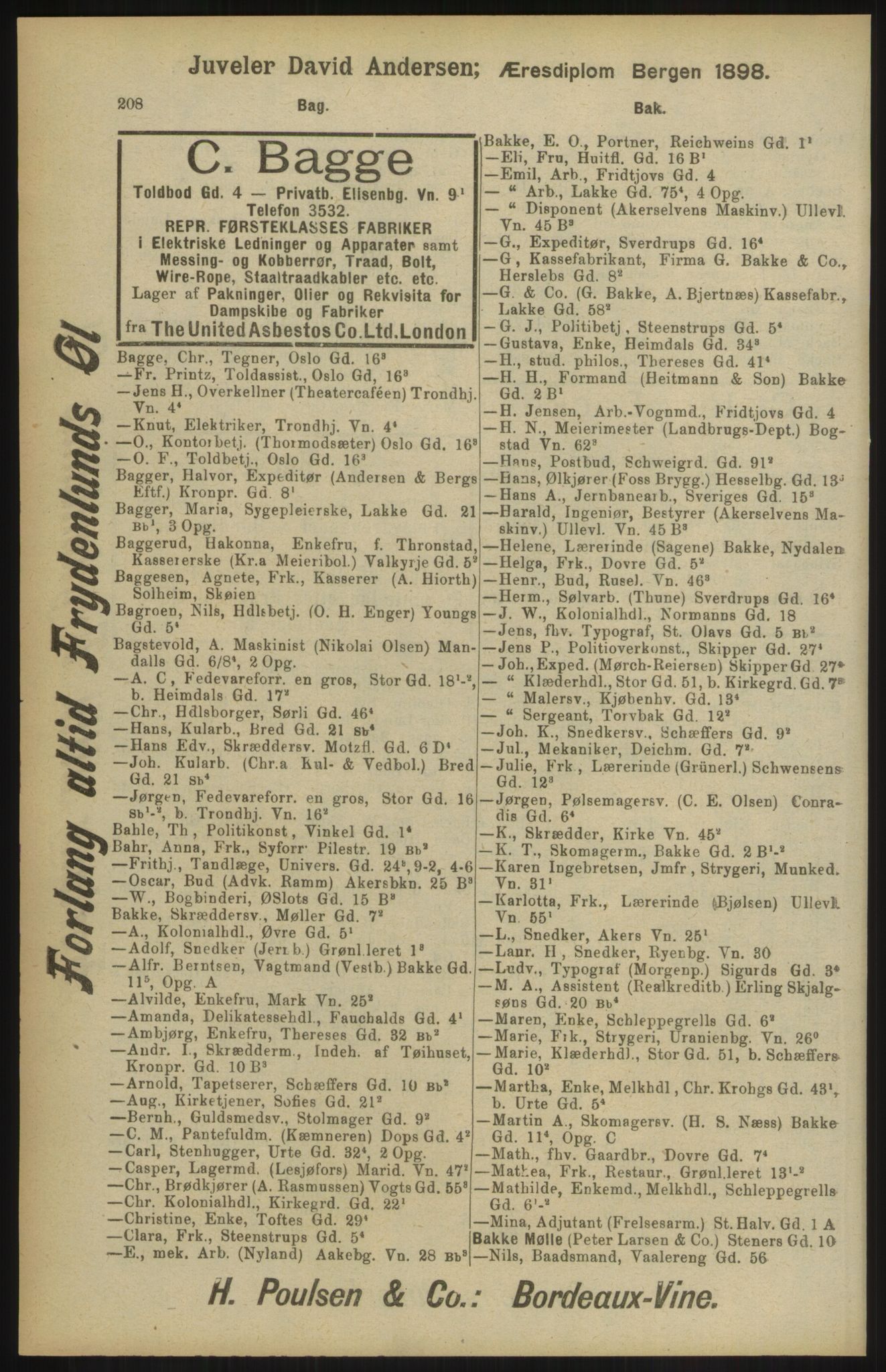 Kristiania/Oslo adressebok, PUBL/-, 1904, p. 208