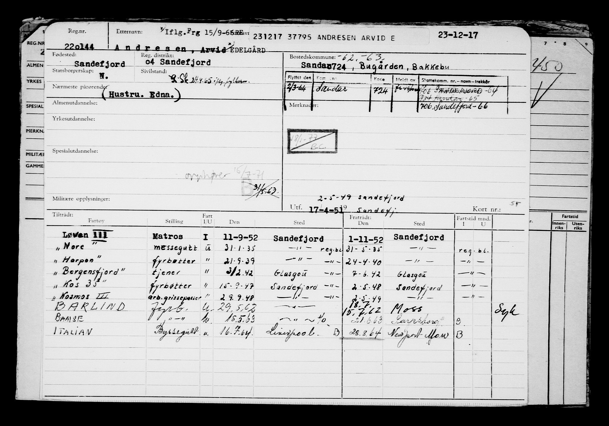 Direktoratet for sjømenn, AV/RA-S-3545/G/Gb/L0154: Hovedkort, 1917-1918, p. 149