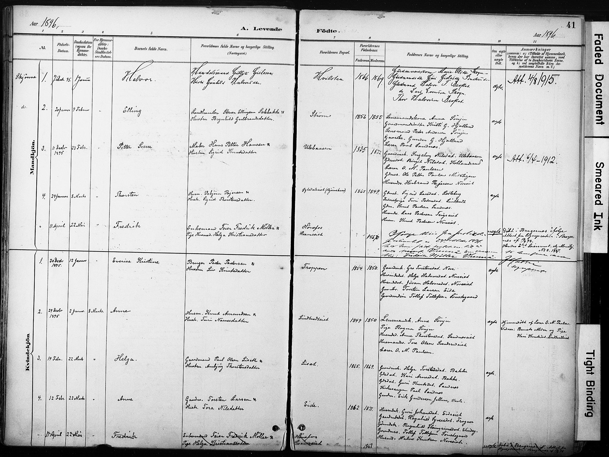 Nore kirkebøker, SAKO/A-238/F/Fb/L0002: Parish register (official) no. II 2, 1886-1906, p. 41