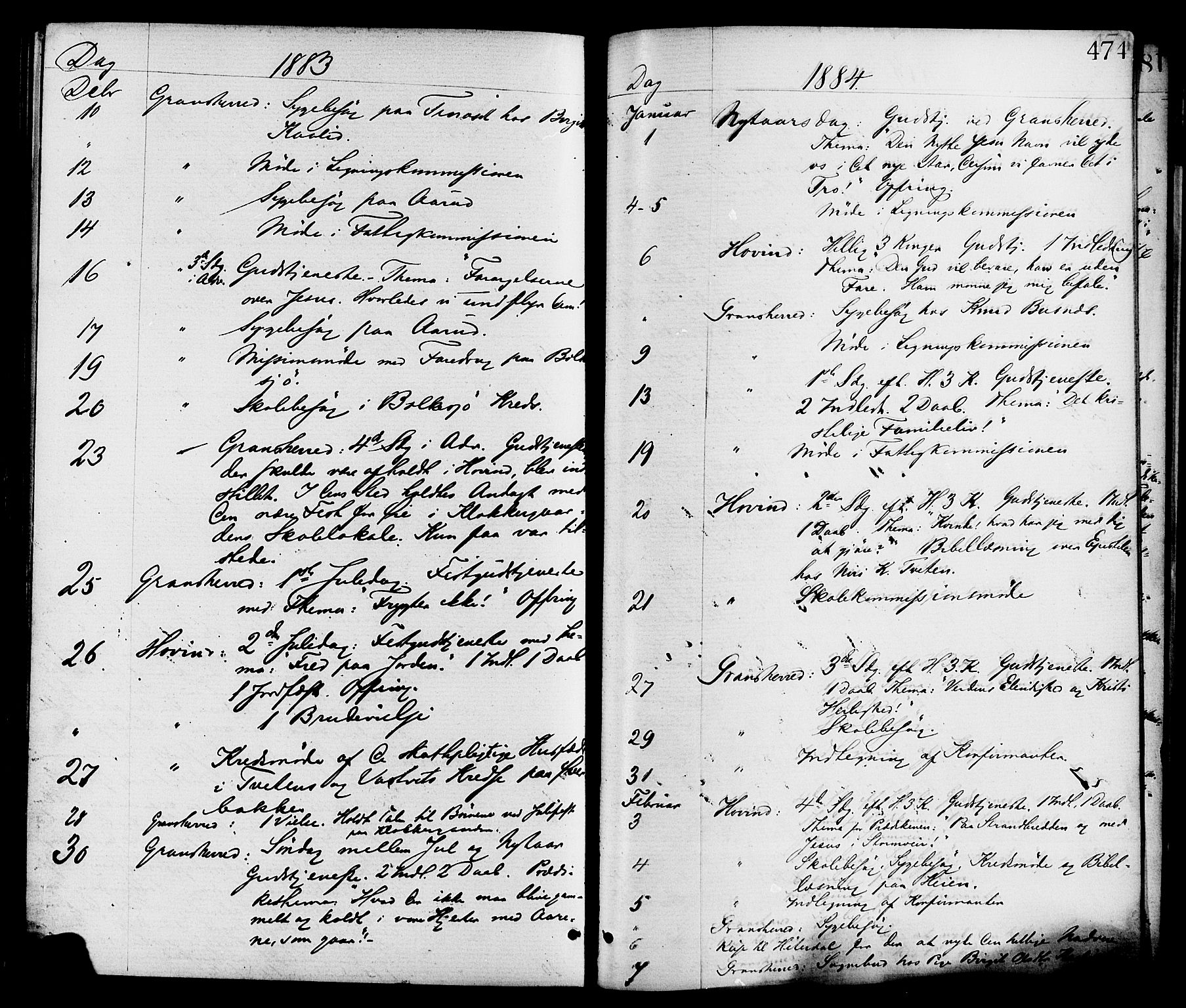 Gransherad kirkebøker, SAKO/A-267/F/Fa/L0004: Parish register (official) no. I 4, 1871-1886, p. 474