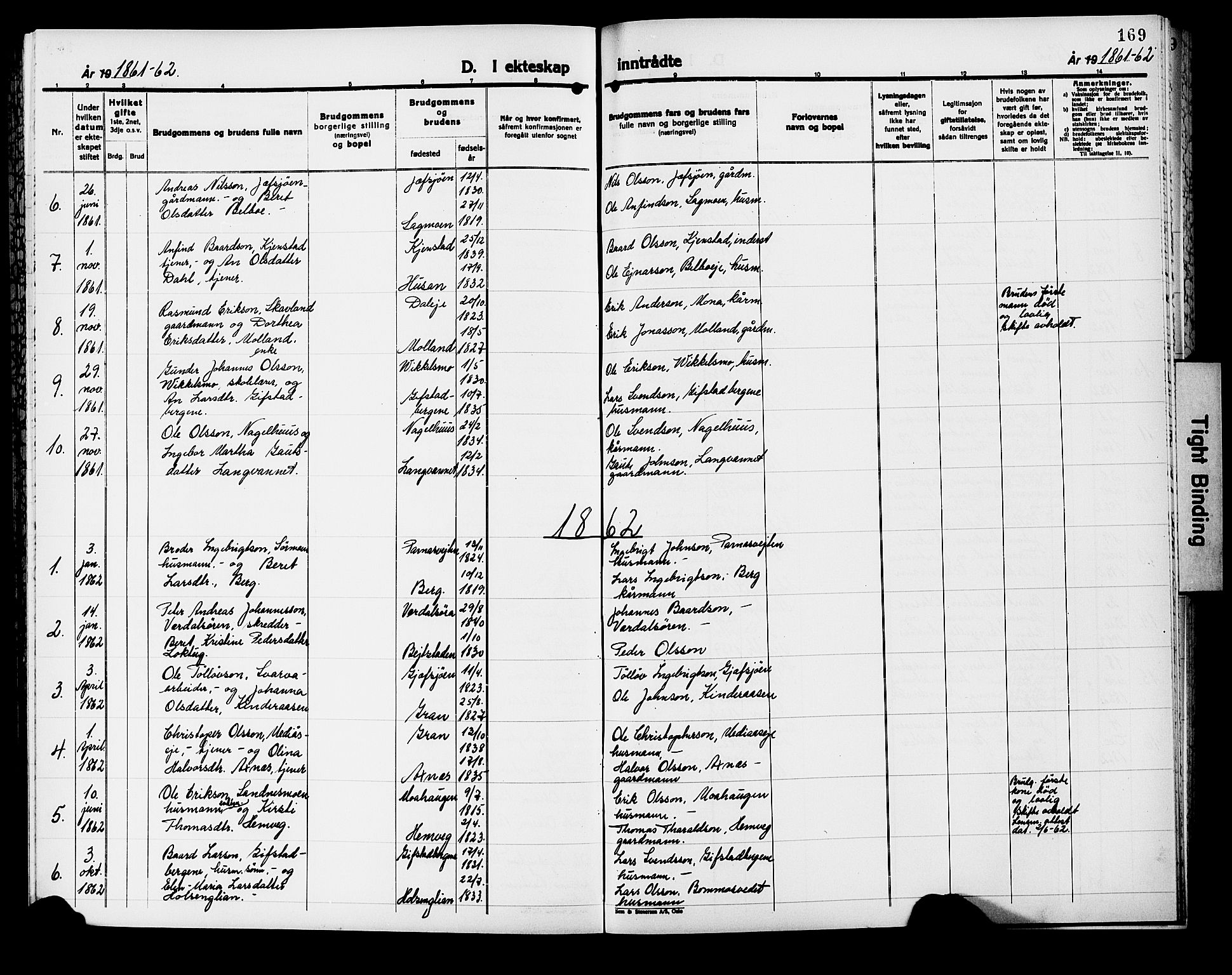 Ministerialprotokoller, klokkerbøker og fødselsregistre - Nord-Trøndelag, AV/SAT-A-1458/749/L0485: Parish register (official) no. 749D01, 1857-1872, p. 169