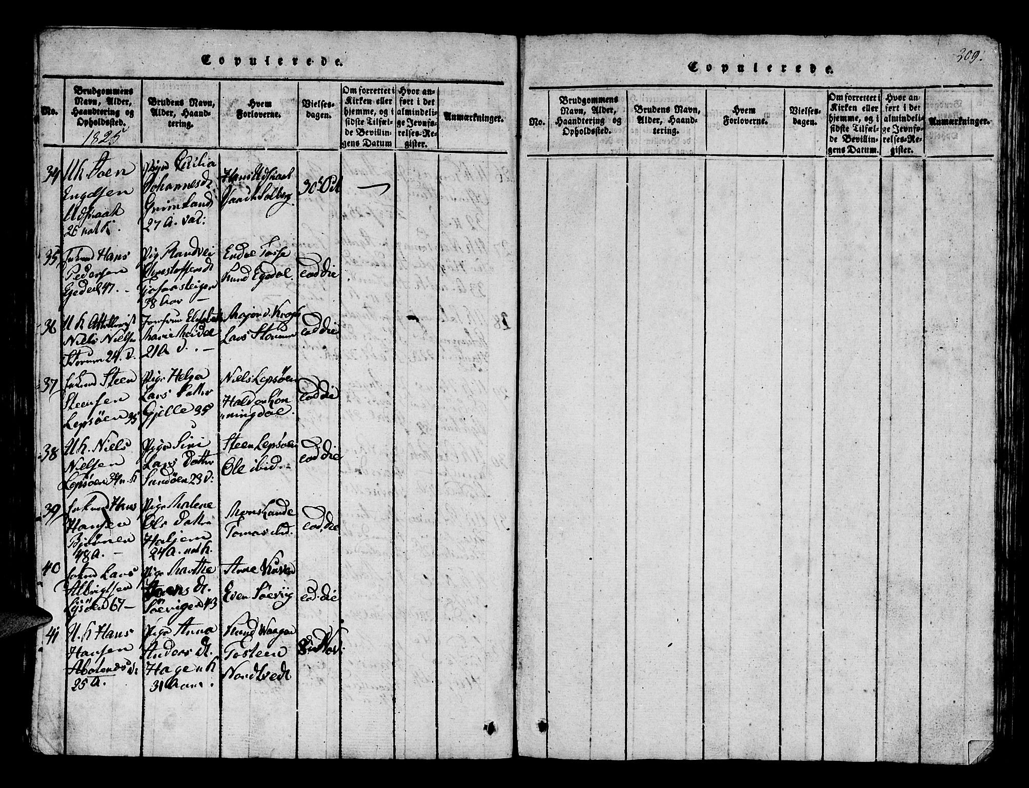 Os sokneprestembete, SAB/A-99929: Parish register (official) no. A 12, 1816-1825, p. 209