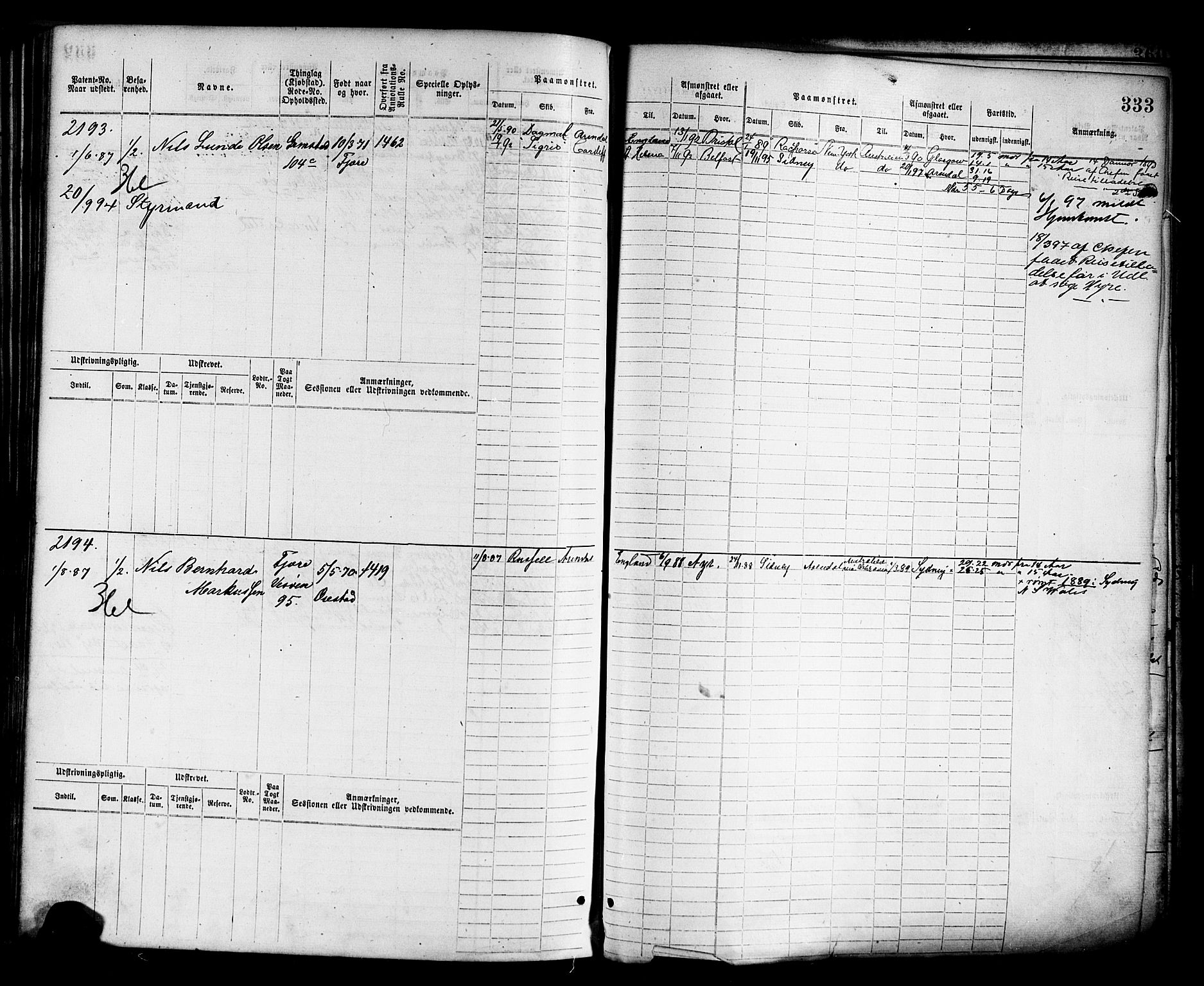 Grimstad mønstringskrets, AV/SAK-2031-0013/F/Fb/L0011: Hovedrulle nr 1529-2290, V-24, 1877-1889, p. 340