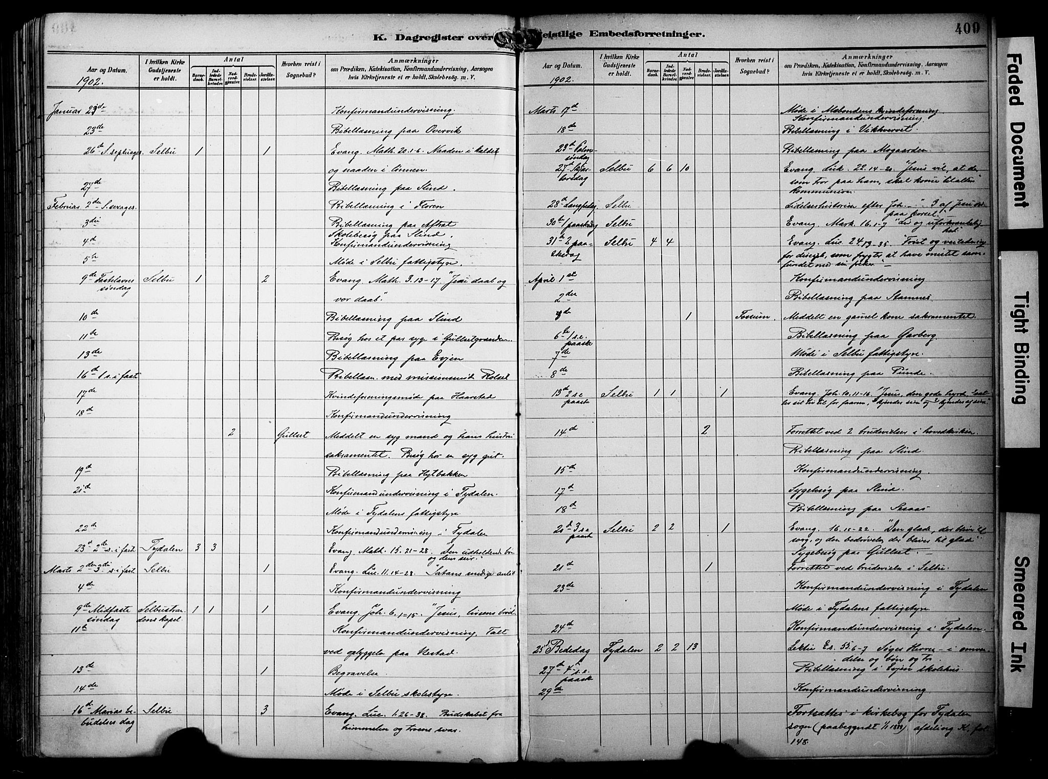 Ministerialprotokoller, klokkerbøker og fødselsregistre - Sør-Trøndelag, SAT/A-1456/695/L1149: Parish register (official) no. 695A09, 1891-1902, p. 409