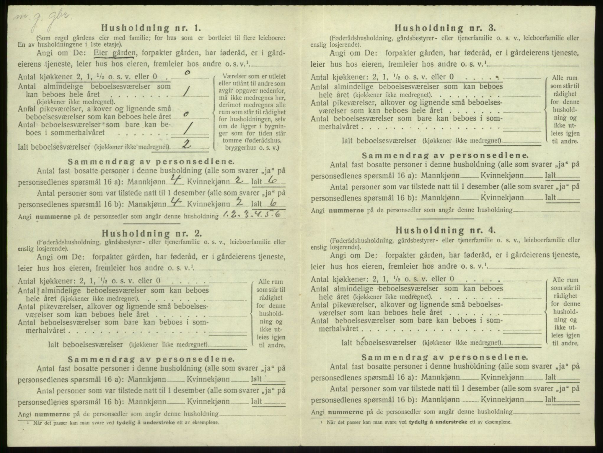 SAB, 1920 census for Gulen, 1920, p. 684