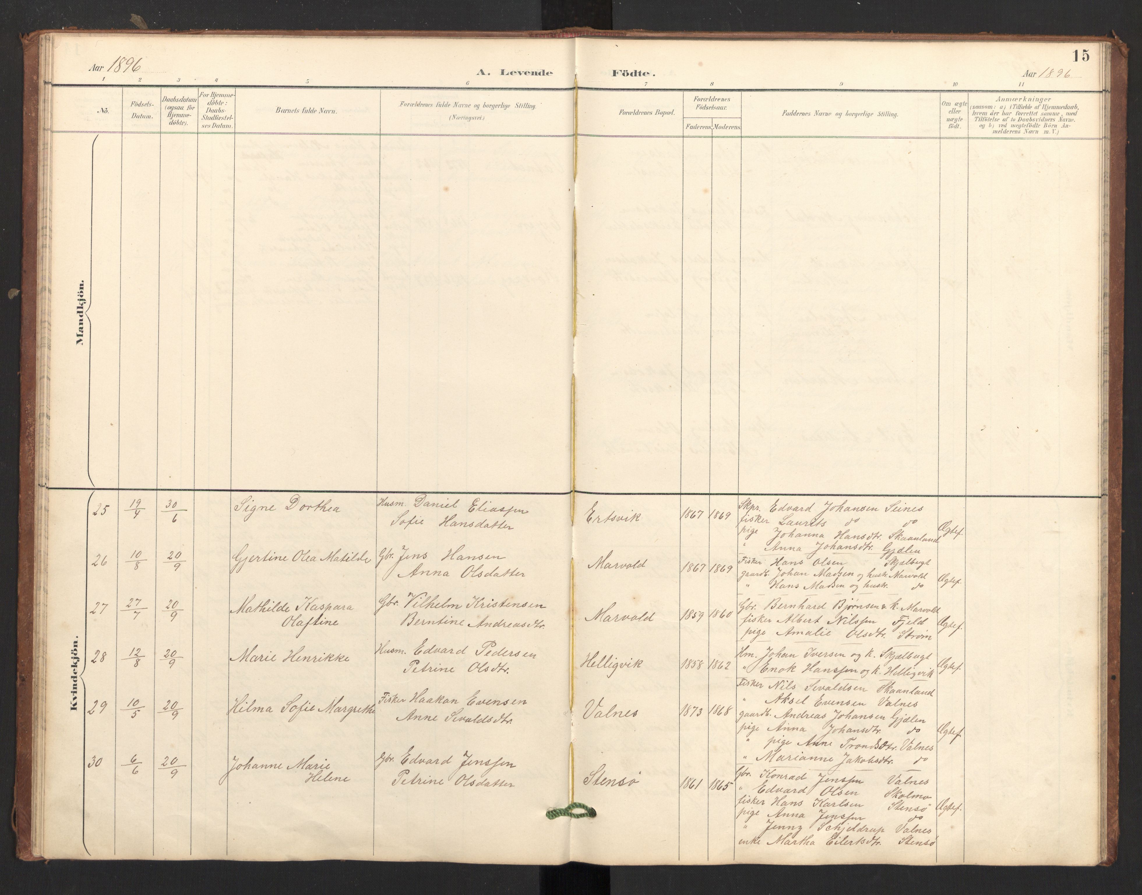 Ministerialprotokoller, klokkerbøker og fødselsregistre - Nordland, SAT/A-1459/804/L0087: Parish register (official) no. 804A08, 1894-1907, p. 15