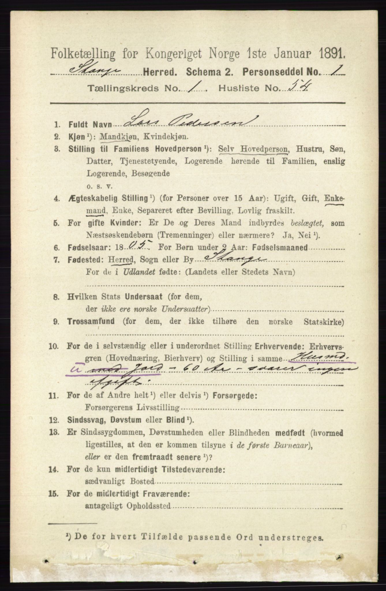 RA, 1891 census for 0417 Stange, 1891, p. 528