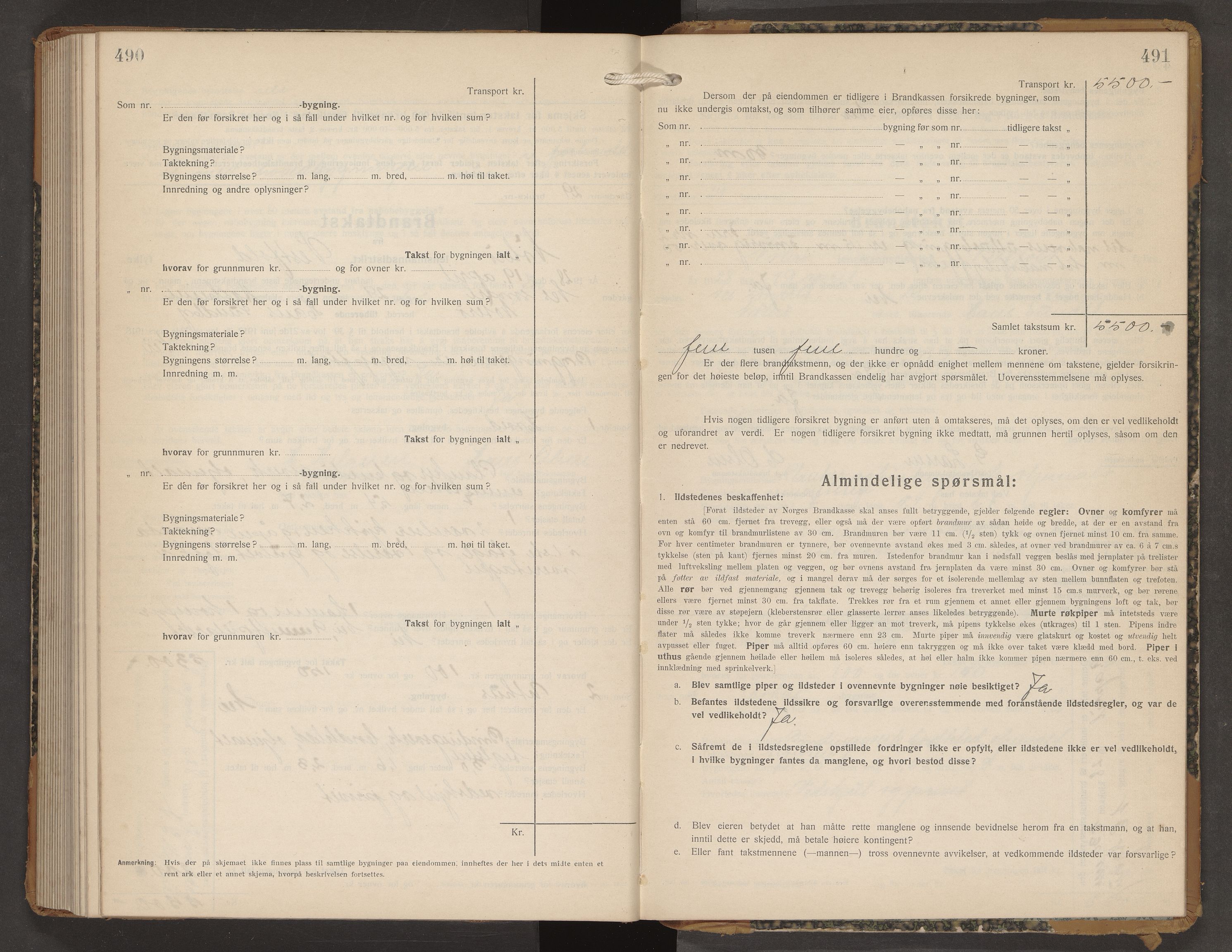 Nøtterøy lensmannskontor, AV/SAKO-A-540/Y/Yg/Ygb/L0007: Skjematakstprotokoll, 1927-1928, p. 490-491