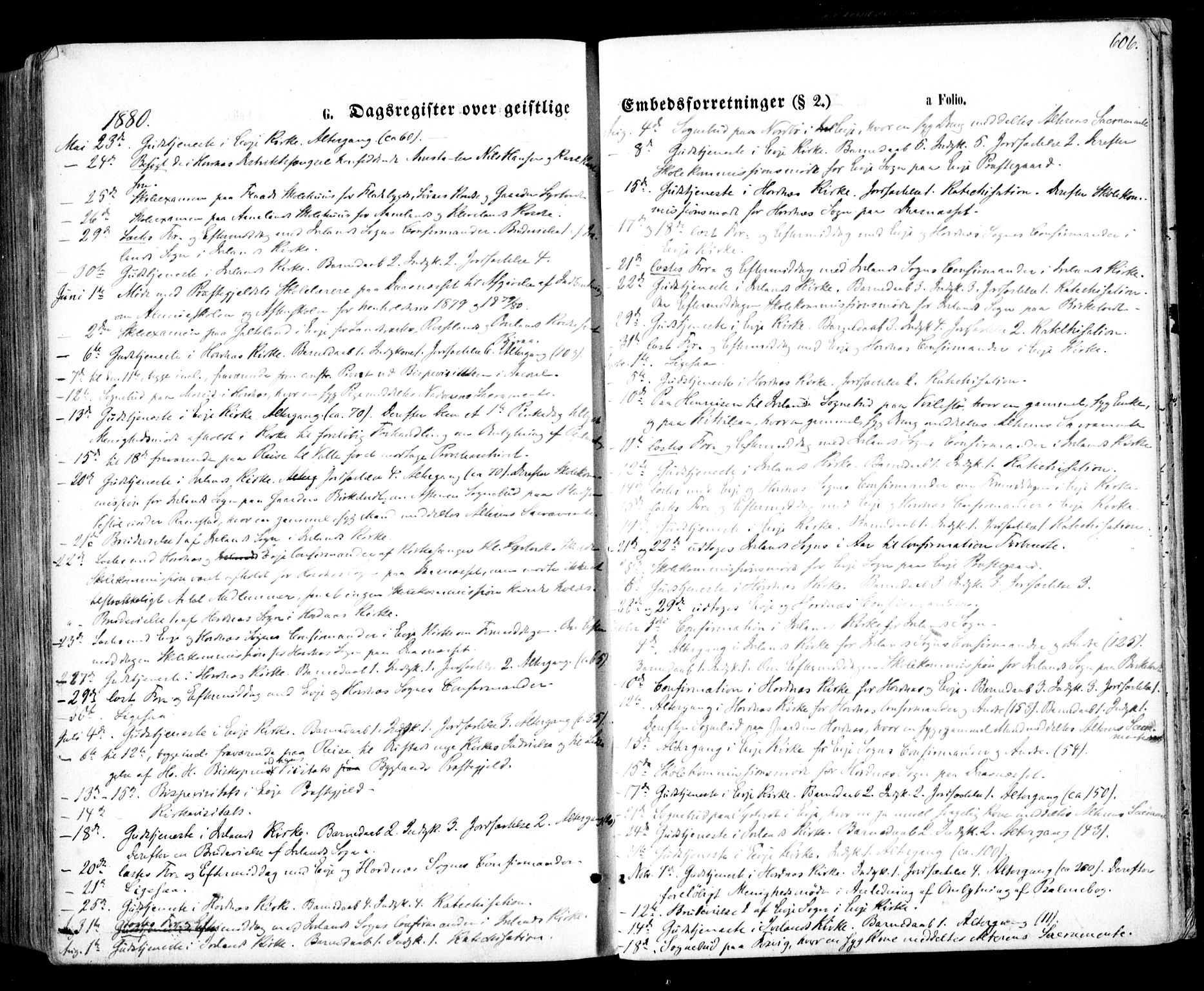 Evje sokneprestkontor, SAK/1111-0008/F/Fa/Faa/L0006: Parish register (official) no. A 6, 1866-1884, p. 606
